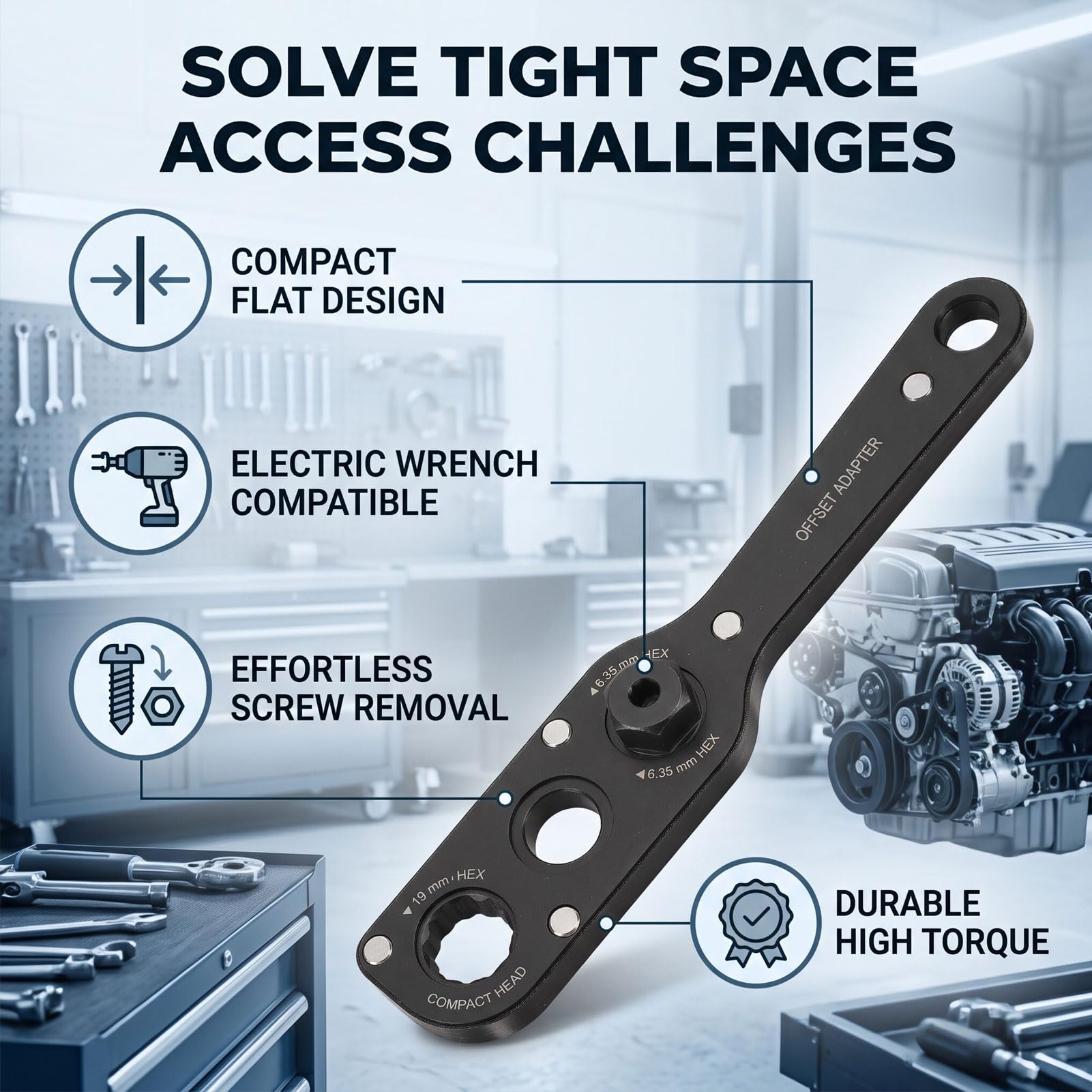 Garosa Adapter Wkrętarki Udarowej Socket Offset Narzędzie Kompaktowe
