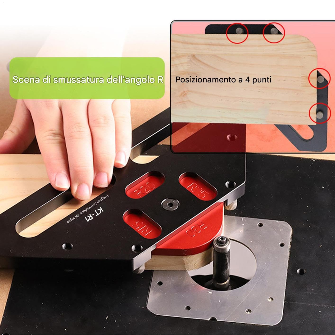 Plantilla Para Radios De Fresadora Guía Curva para Esquinas | Guía Para Cortar de Aleación de Aluminio Para Bordes de Muebles, Proyectos de Carpintería Doméstica y Artesanos en Madera
