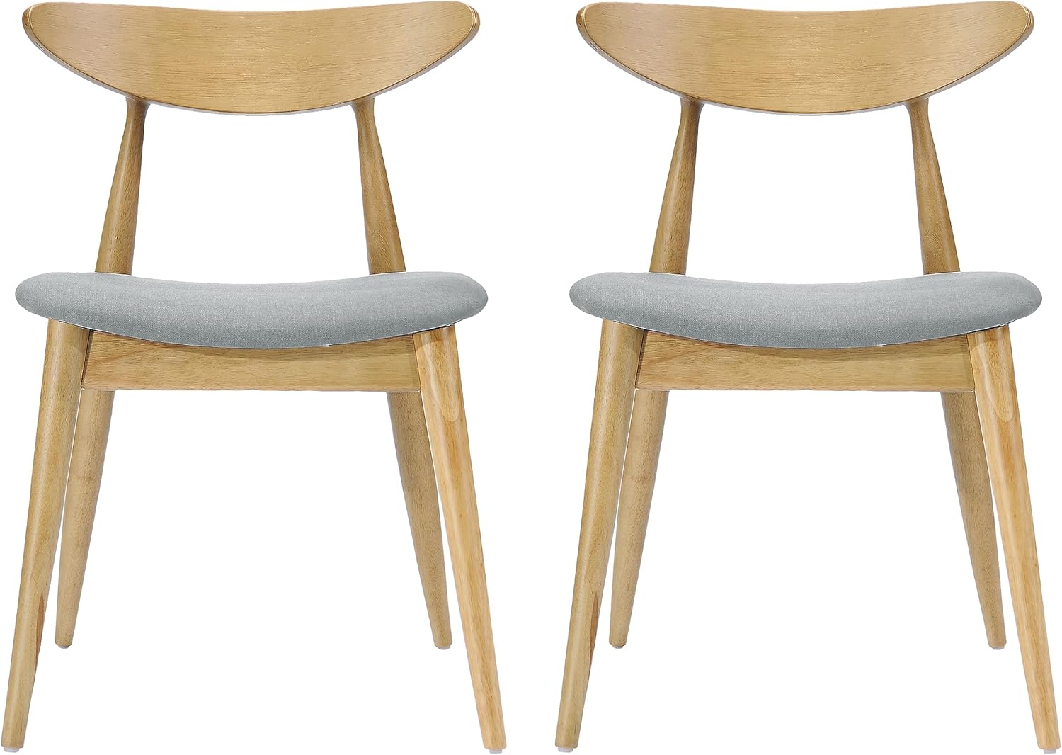 Christopher Knight Home Barron Fabric with Oak Finish Dining Chairs, 2