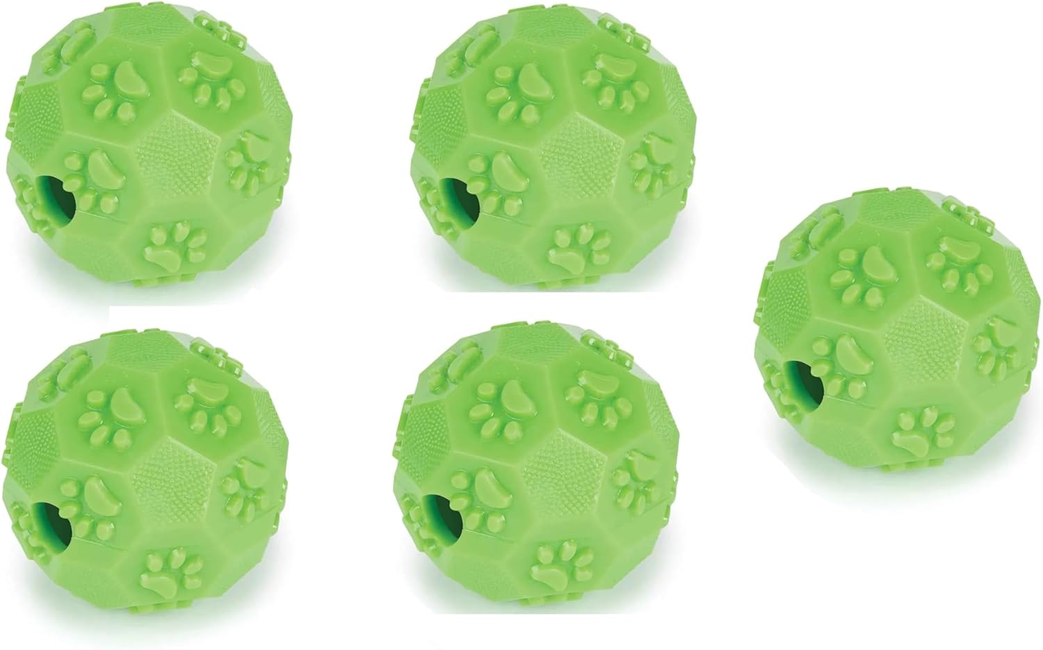 MPP Durable Green Chuckle and Treat Ball for Dogs Relieves Boredom Packs Available (5 Balls)