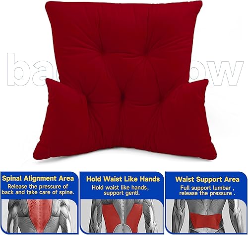 Miniatura 2 de ROFIELTY Almohada de espalda. Almohada de apoyo lumbar cómoda y suave para sillas de oficinasofás de interior, camas, etc. Almohada antideslizante