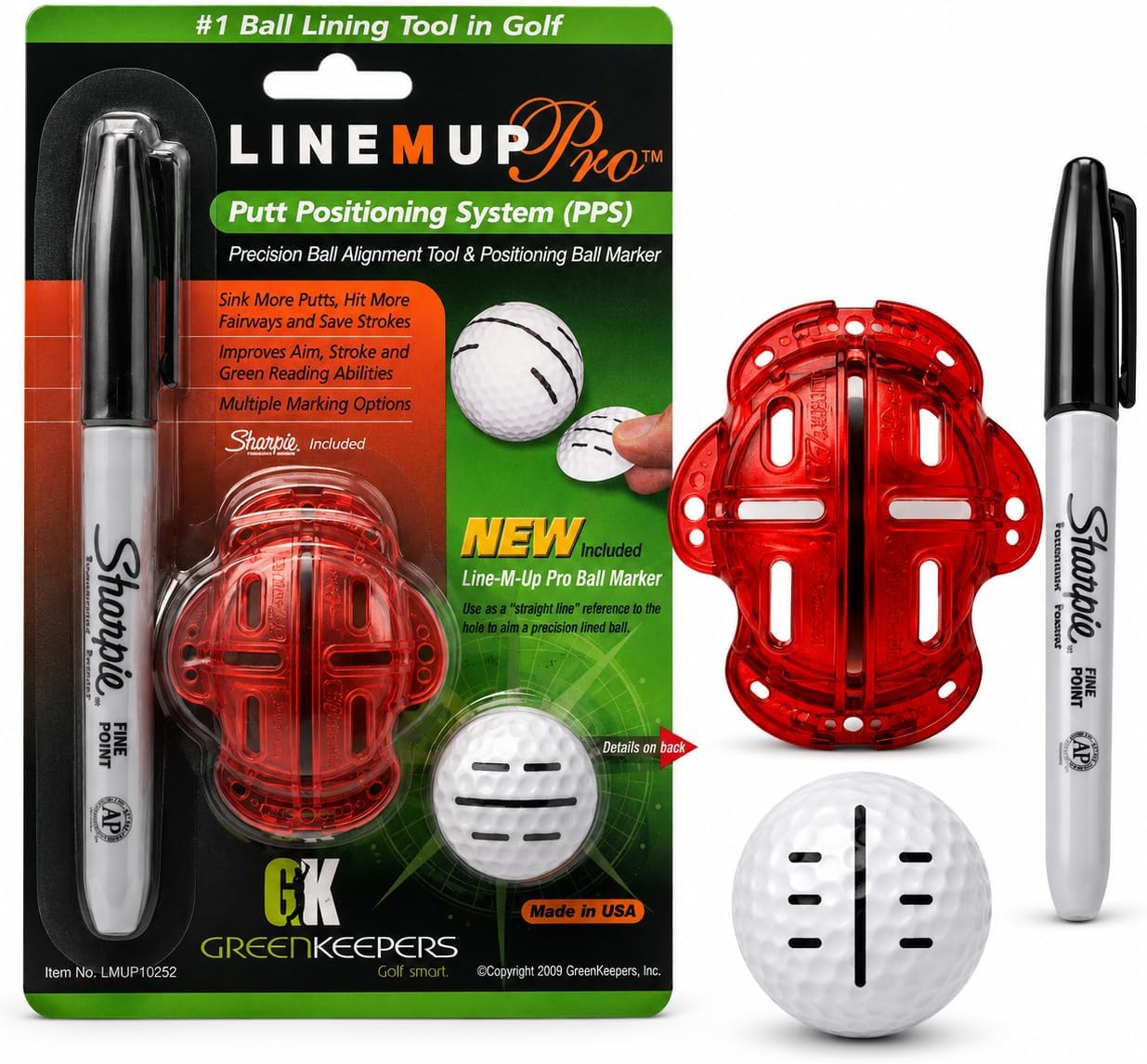 Greenkeeper Line M Up Pro Putt Positioning System(Color: N/A, Model:N/A, Size:N/A)