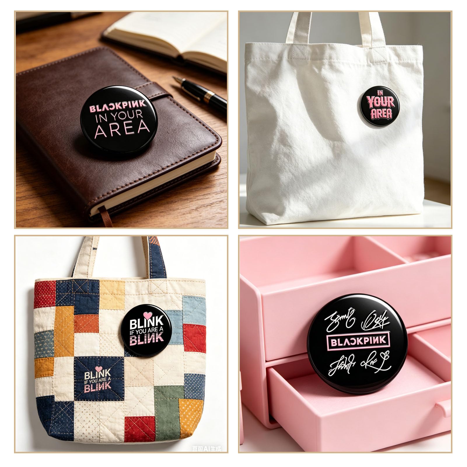 PINK K-Pop Set di Articoli per Fan: Kit Regalo BP per i Fan Del Kpop - Set di Merchandising - Regalo per Blink JUMP Portachiavi Bracciale Borsa Cordino Foto Biglietti e Altro Ancora (Black)