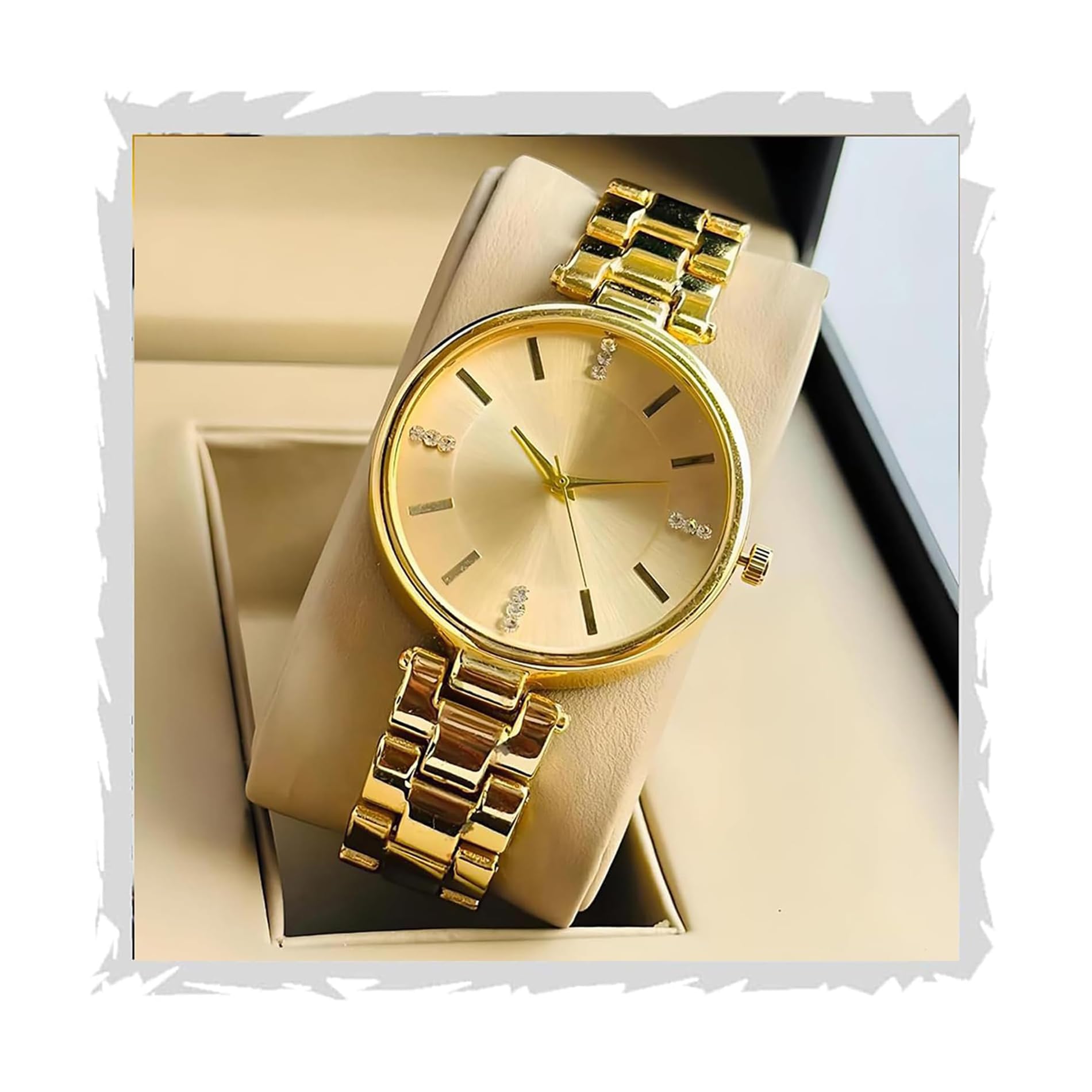 Women Analogue Wrist Watches for Women's & Girls&Miss&Ladies Diamond Studded Dial Rosegold Colored Stylish Bracelet Strap