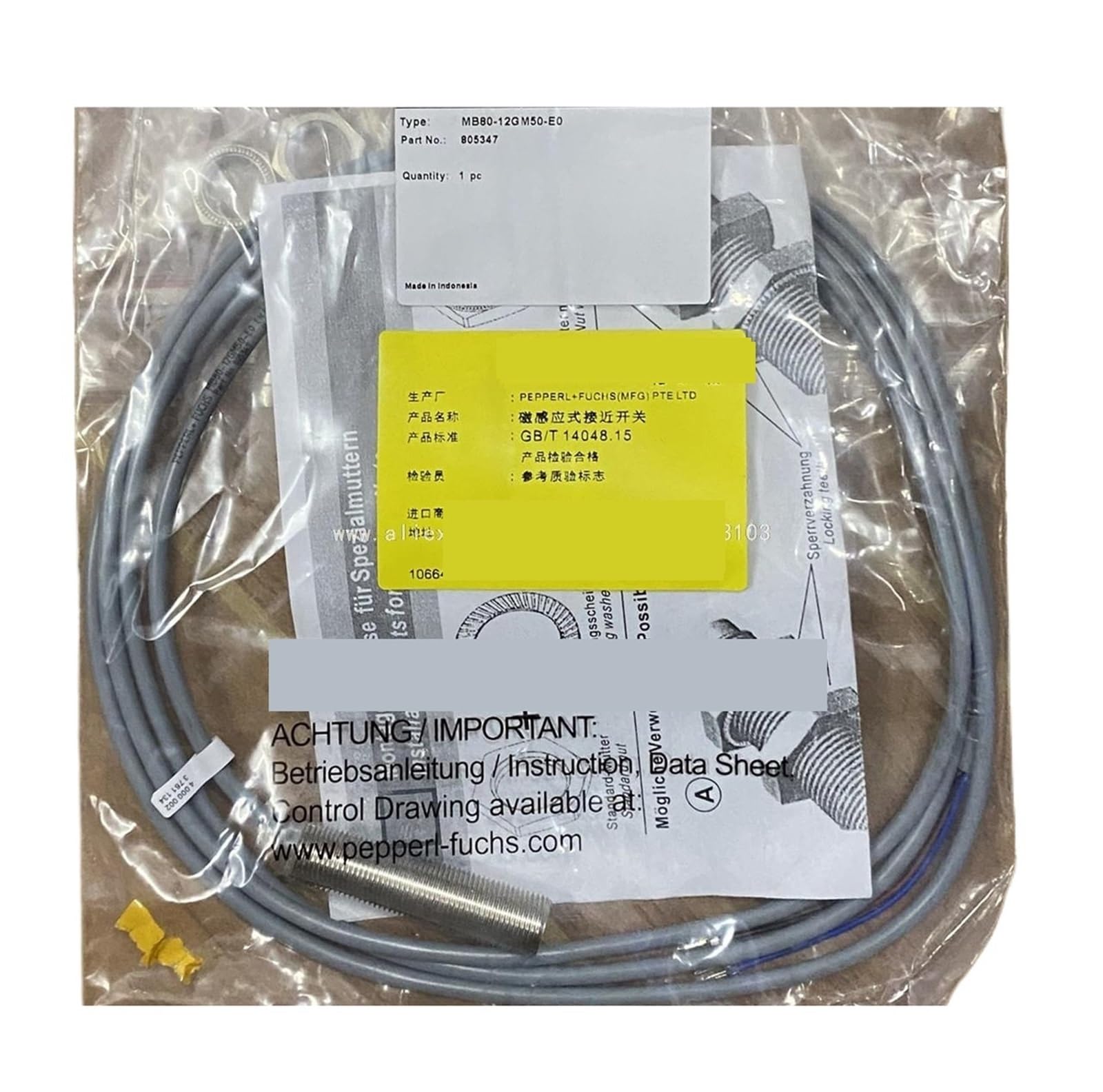 Détecteur MB80-12GM50-E2 capteur inductif M12 commutateur NPN