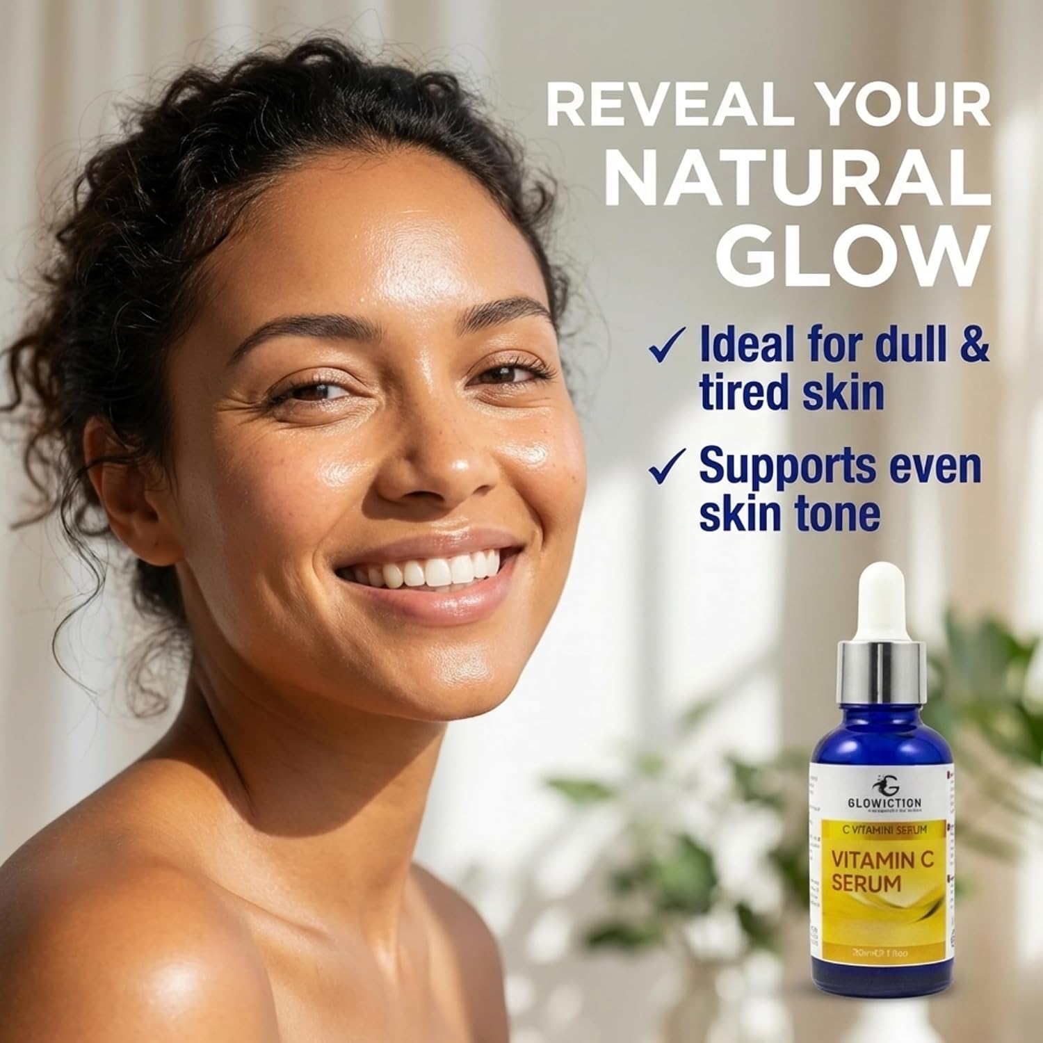 Vitamin C Face Serum with Niacinamide & Hyaluronic Acid–Lightweight Daily Brightening Facial Serum for Radiant-Looking Skin–No Artificial Fragrances,Non-Greasy Hydration for All Skin Types – 30 ml