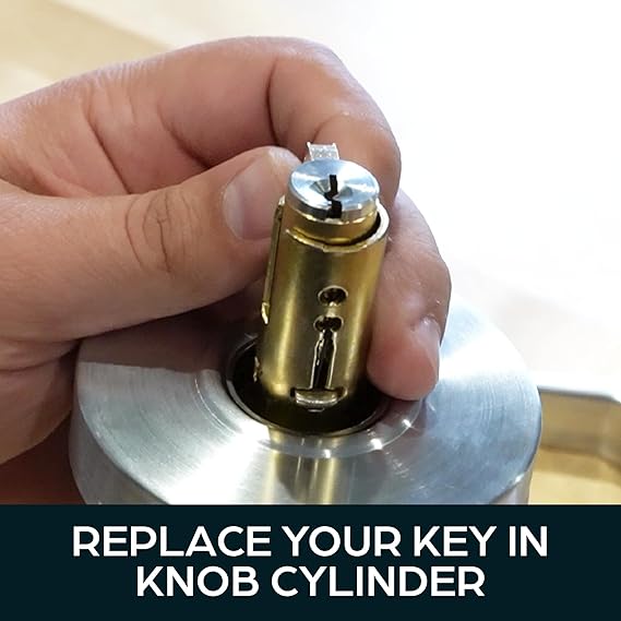 Summit Doorware Key in Knob Cylinder | Schlage SC1 Compatible | Satin Chrome Finish | Replaces Cylinder Locks | Includes 2 Keys | Fits Grade 1 & 2 Locksets - Arrow, Schlage, More
