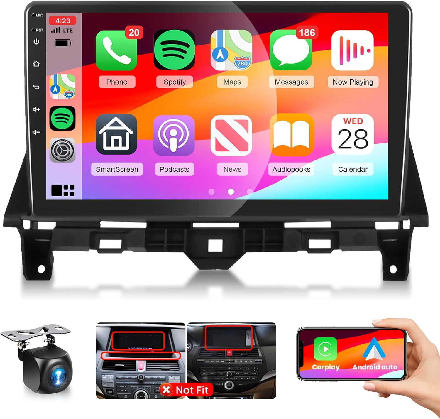 for Honda Accord 8th 2008-2012 Android Car Radio Stereo with Wireless CarPlay Android Auto Podofo 10.1 inch Touch Screen GPS Navigation Head Unit Support Bluetooth WiFi Backup Camera Mic for Honda Accord 8th 2008-2012 Android Car Radio Stereo with Wireless CarPlay Android Auto Podofo 10.1 inch Touch Screen GPS Navigation Head Unit Support Bluetooth WiFi Backup Camera Mic