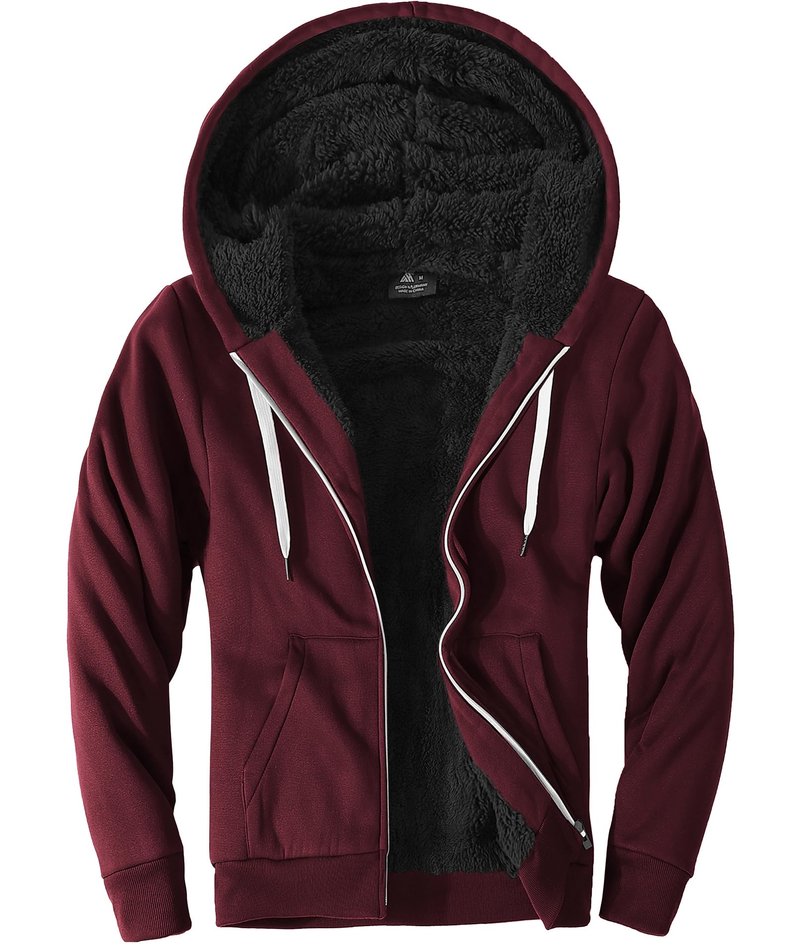 LLdress Giacca con Cappuccio da Uomo Felpa con Cappuccio con Cerniera Fodera Calda Giacca Invernale con Tasche Felpa in Pile per Escursionismo Campeggio