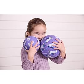 Crocodile Creek Playground Ball - Durable Rubber Ball for Kids Ages 3 and Up - Bouncy Inflatable Ball for Kickball, Indoor Games, and Outdoor Sports - PVC-Free - Purple Unicorn - 7-inch Diameter