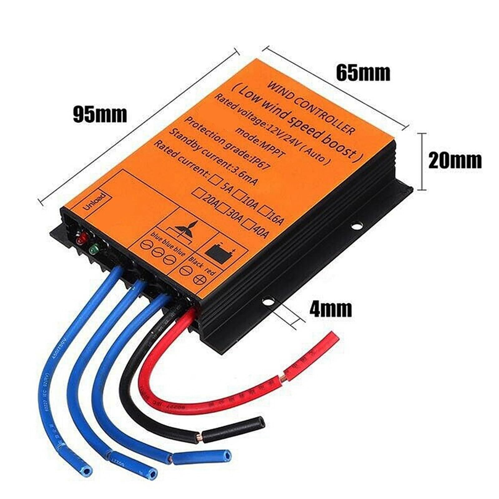 Generador de viento, Regulador de bajo impulso viento para controlador molino pequeño para generador,para el hogar barco marino(200W)