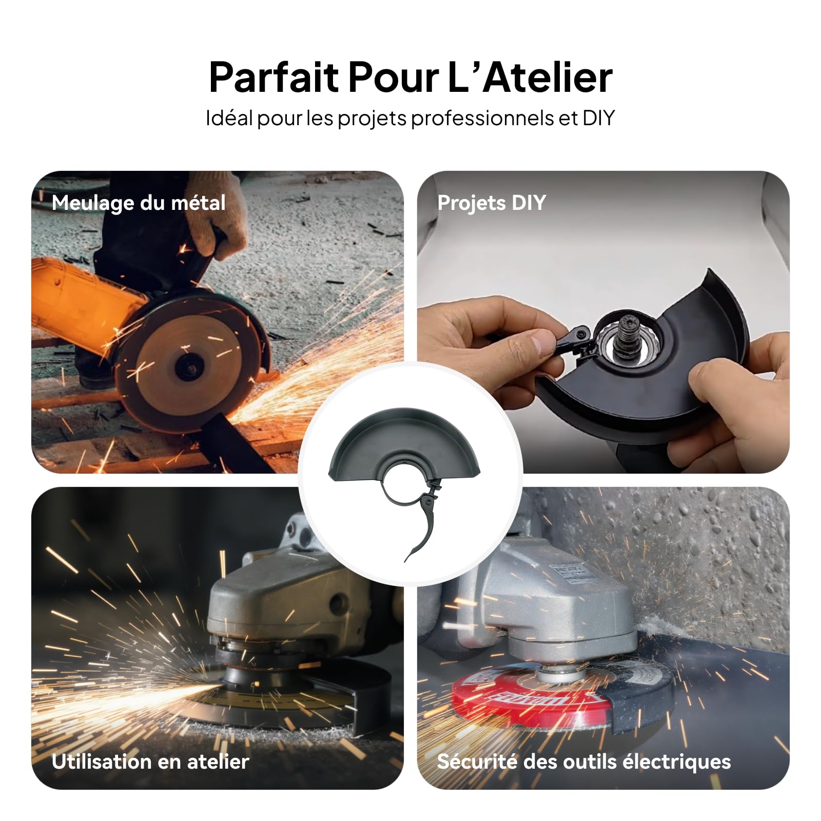 MagiDeal Protection de Meuleuse, Garde pour Meuleuse d'angle 100/115/125