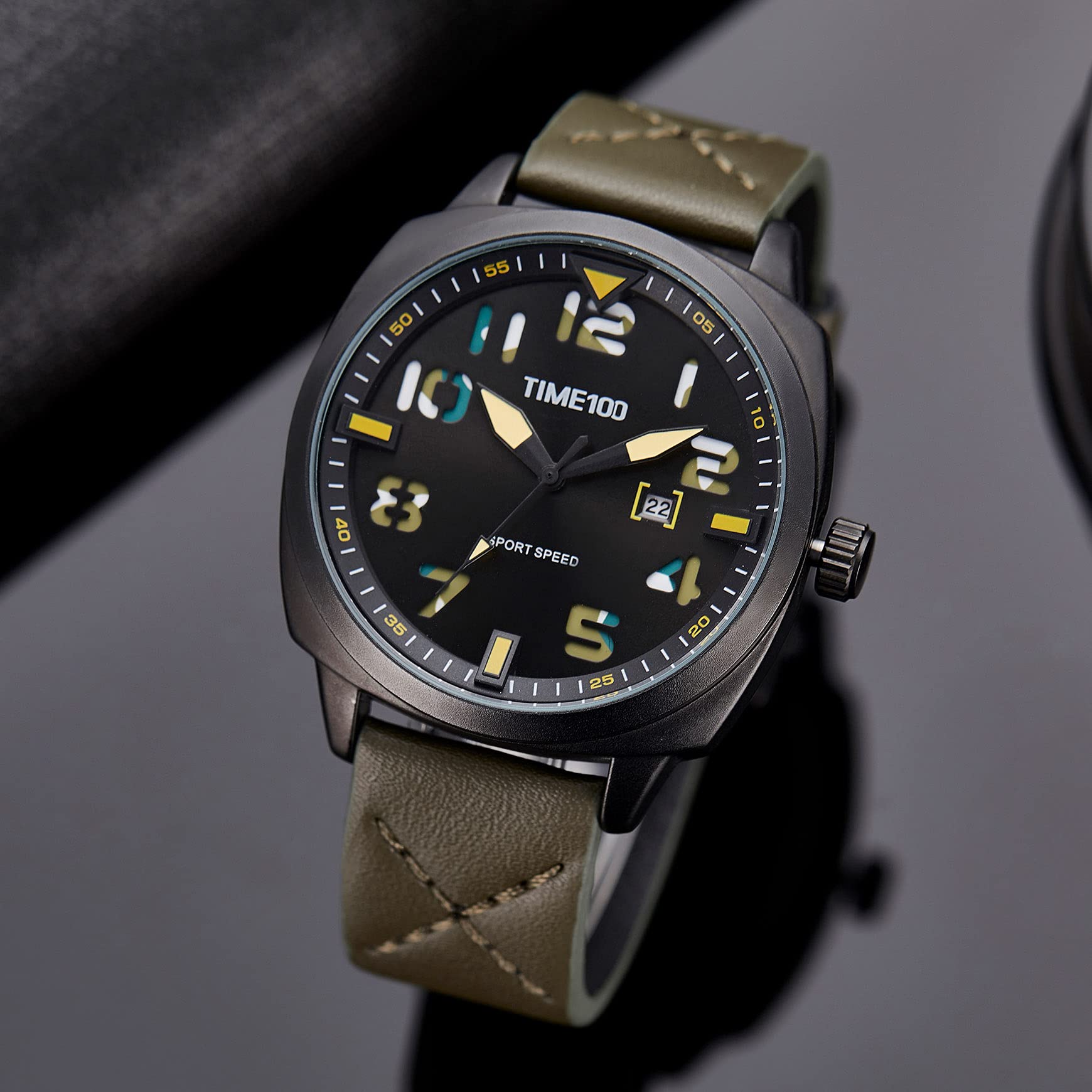 TIME100 Reloj deportivo digital militar electrónico impermeable luminoso japonés cuarzo relojes para hombres y mujeres verde