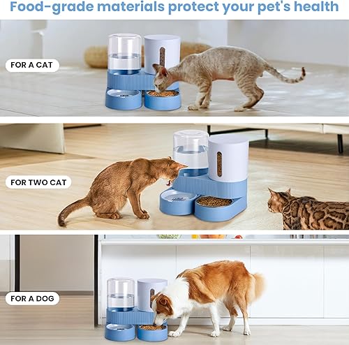 Miniatura 6 de Dispensador automático de agua para perros y gatos, dispensador de agua de acero inoxidable 2 en 1, dispensador de gran capacidad para mascotas,