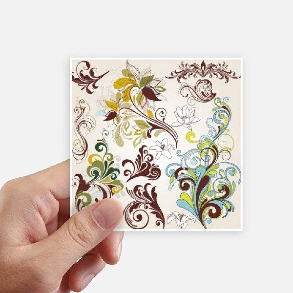 Decal 8Pcs 10Cm X 10Cm de fleurs pour personnaliser votre valise et ordinateur portable