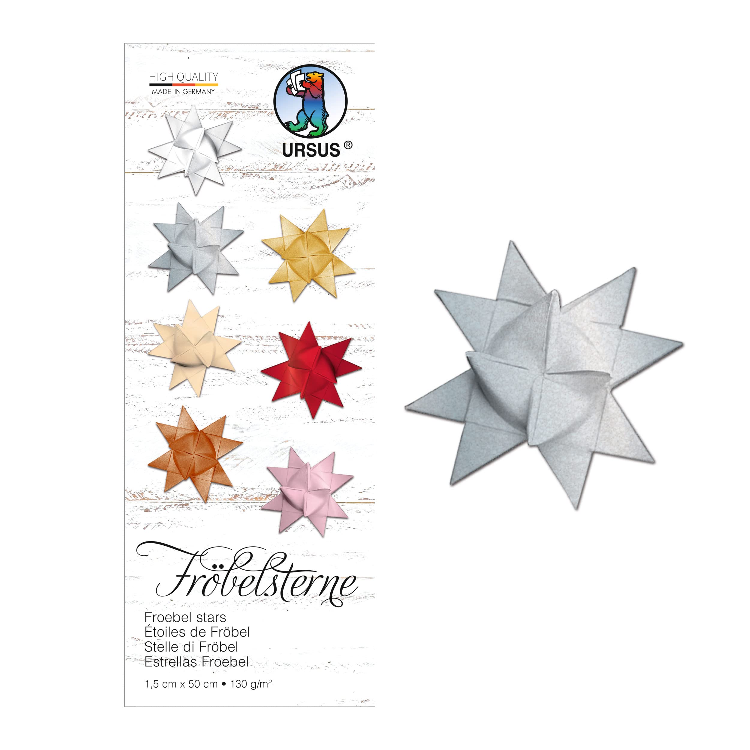 Ursus Star Striped Coloured Drawing Paper 130 g/m²