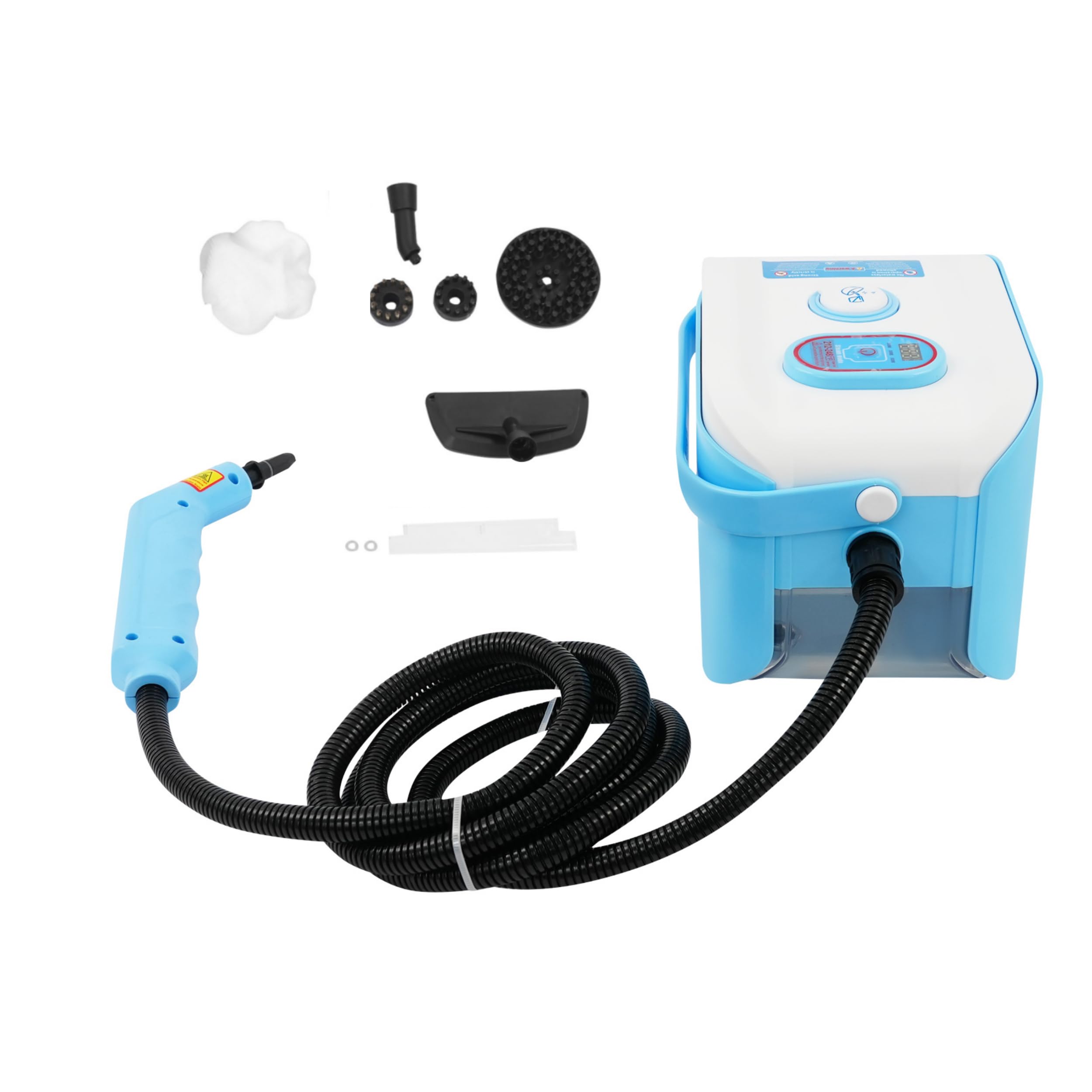 Ręczna myjka parowa, 1500 W, 3 stopnie Steam Cleaner z elektronicznym wyświetlaczem cyfrowym, ręczna myjka parowa 1,2 l, wielofunkcyjna myjka parowa, do ścian, blatów roboczych, okapów kuchennych