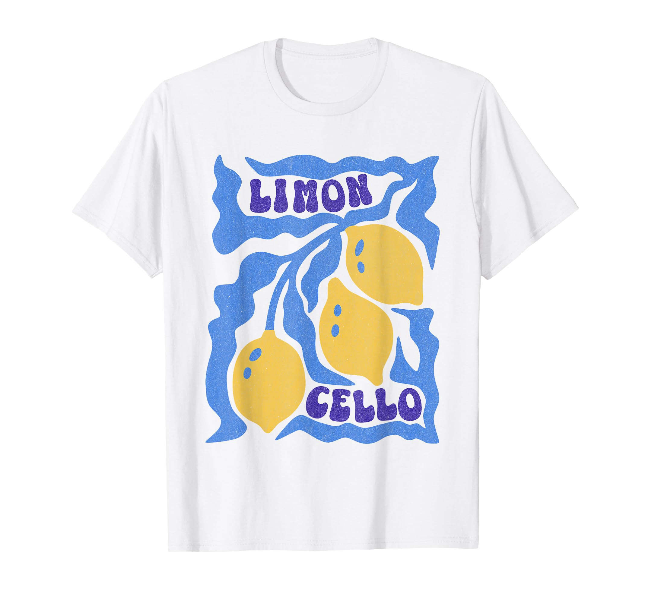 Limoncello Boho Floral Lemon Italy Vintage Distressed Trendy T-Shirt