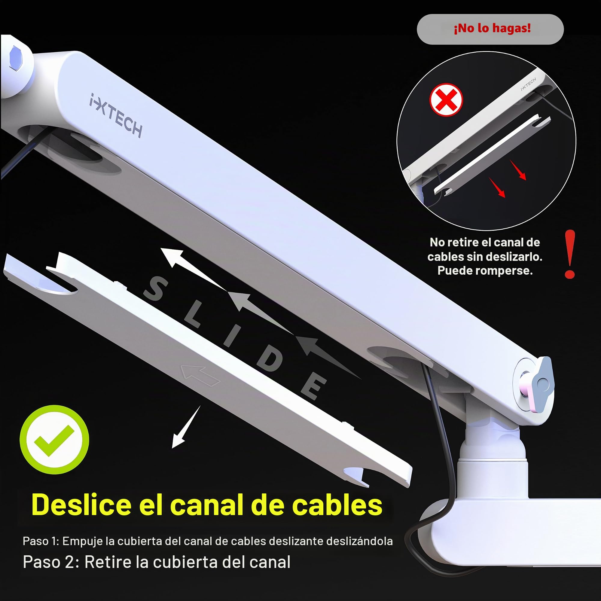 IXTECH Soporte de brazo para micrófono ajustable con rotación de 360°, soporte de micrófono de perfil bajo con brazo de boom para micrófono completamente ajustable y soporte universal para