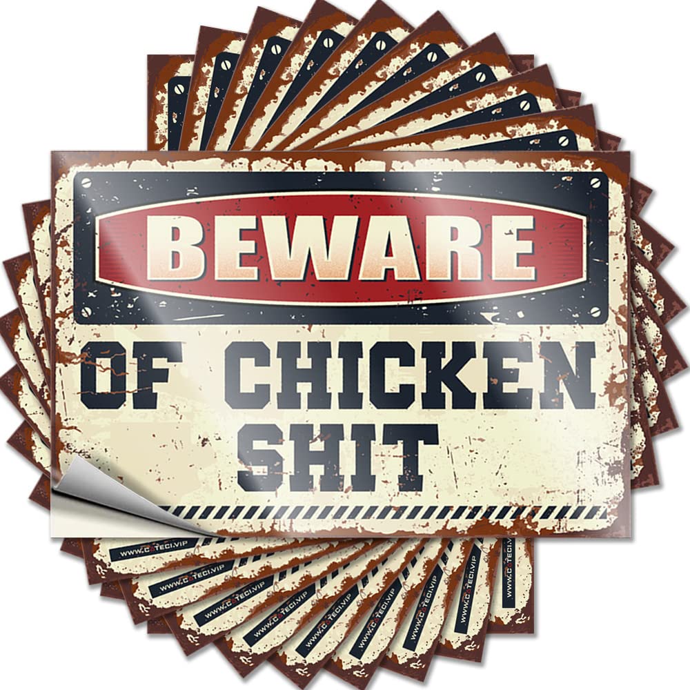 Mimosa Bar Decor Feminist Stickers - Beware of Chicken Shit Removable Decal Tumbler Easy Peel for Football(12X18CM)