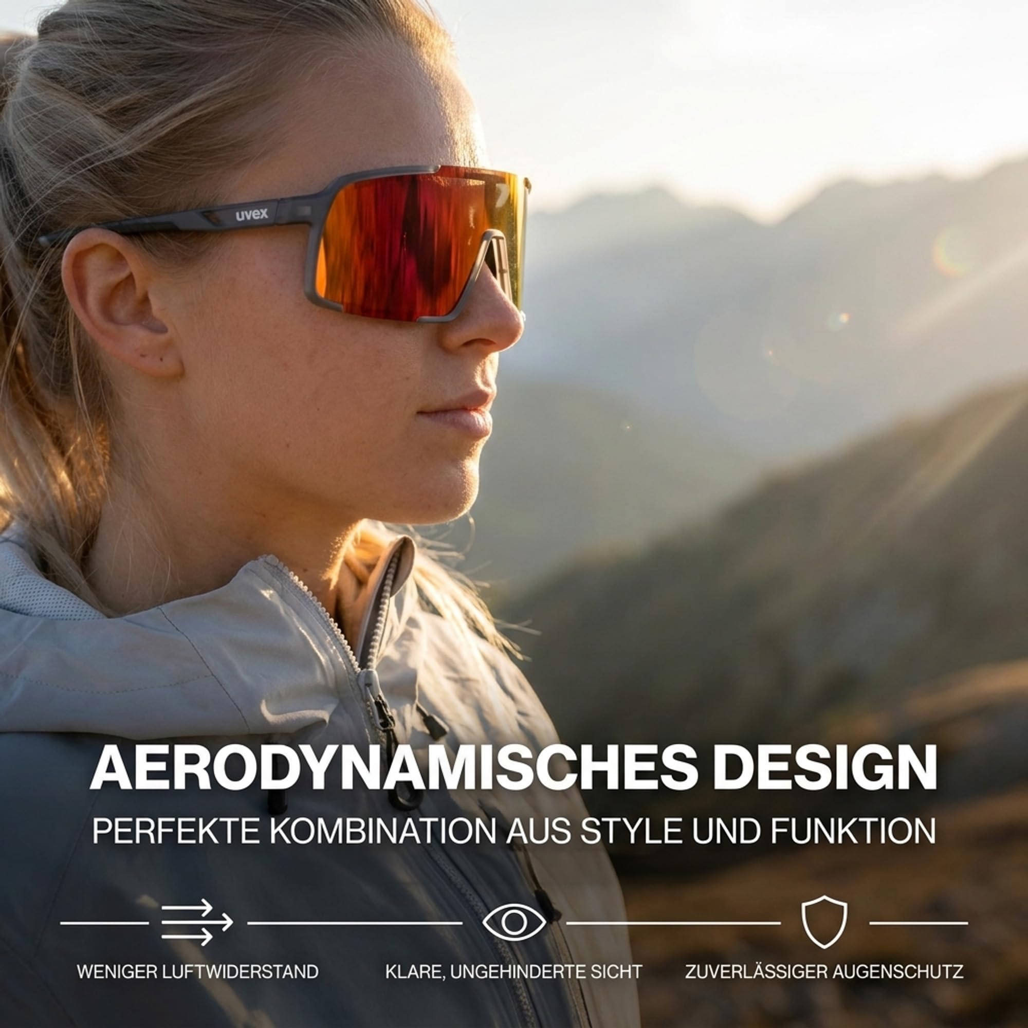 Uvex Cellon - Gafas de sol deportivas para hombre y mujer, ligeras, con lentes de espejo