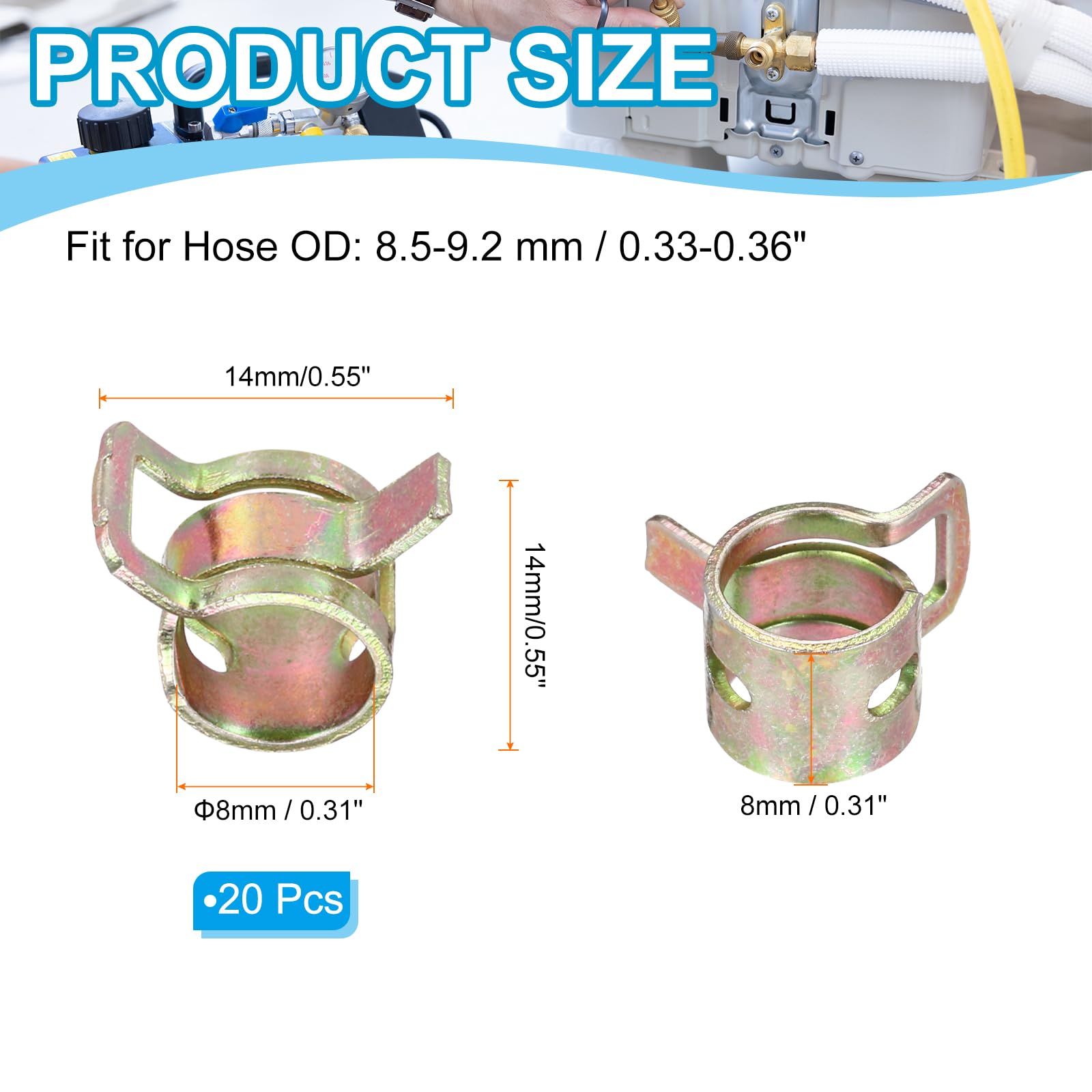PATIKIL Spring Band Hose Clamps for 8.5-9.2mm OD Hose - Image 2