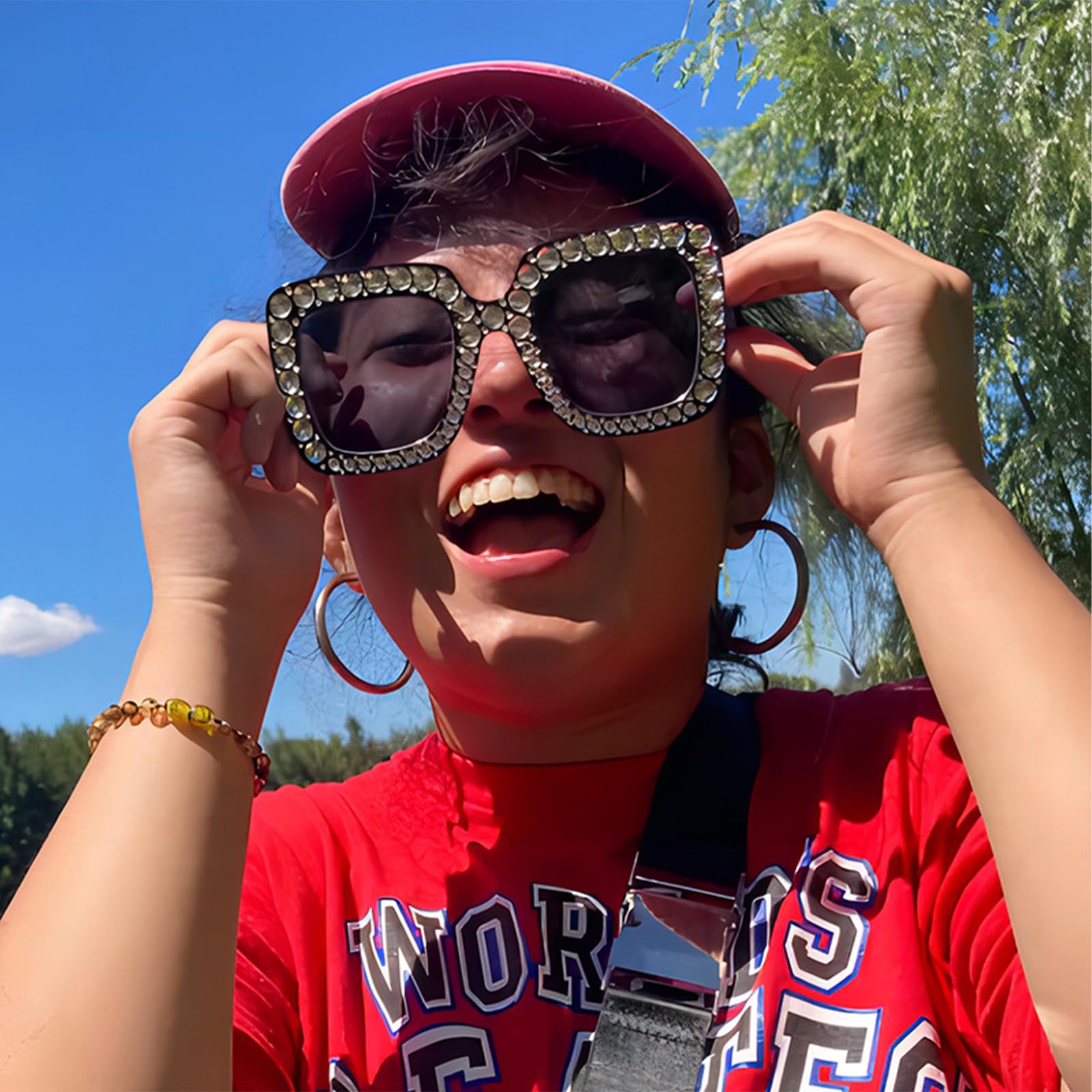 20 Pack Crystal Oversized Square Sunglasses Retro Sparkling Disco Party Favors Amazon.com: Frienda 12 Pairs Rhinestone Oversized Glasses  main image 2