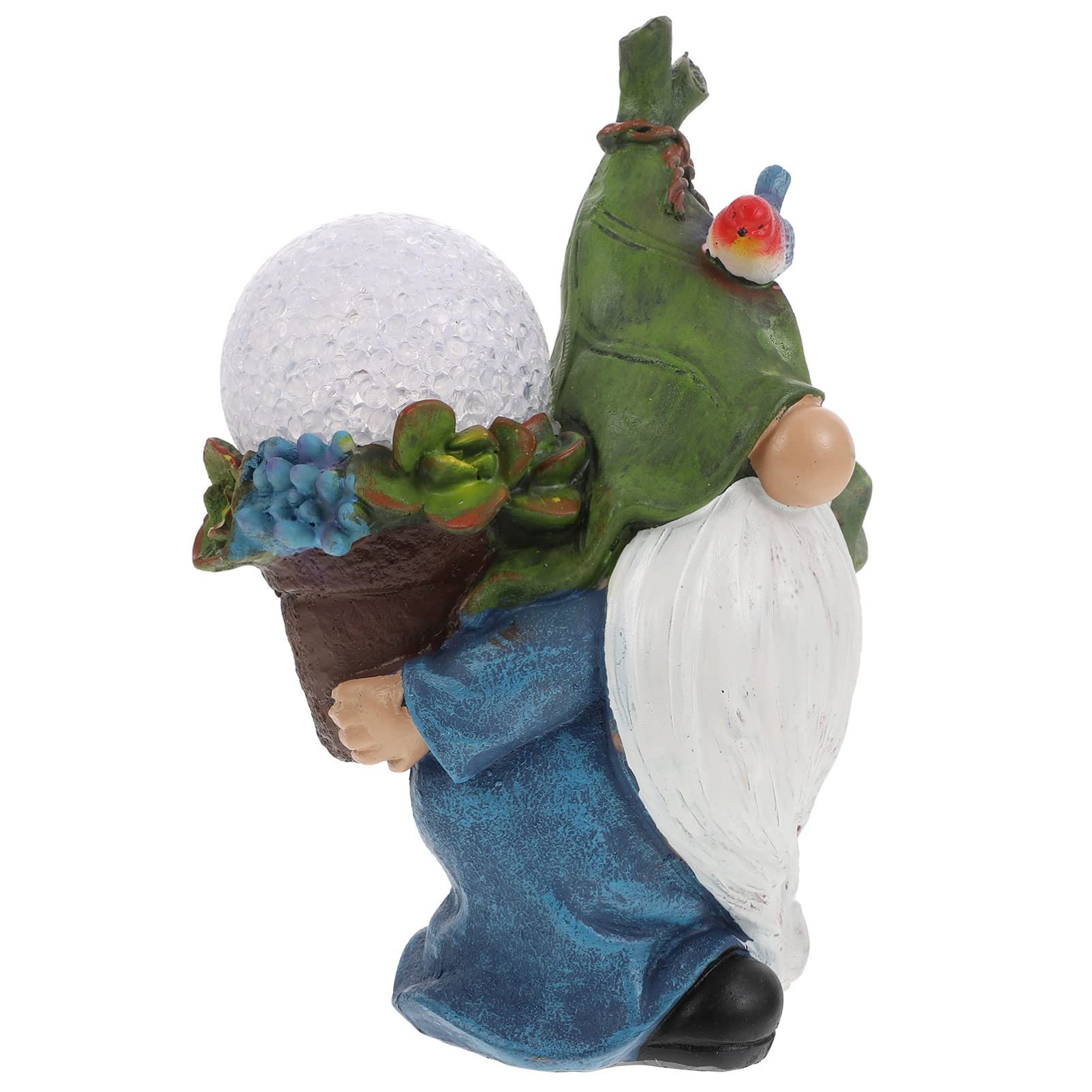Statue de GNOME de Jardin Solaire Lumineuse en Résine, 1 Pièce