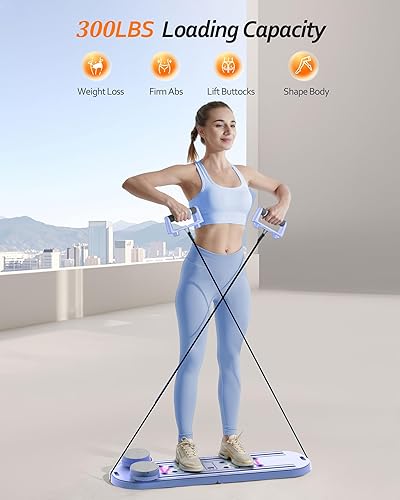 Miniatura 6 de Tabla de pilates, juegos de reformadores de pilates, máquina de pilates 15 en 1, tablero abdominal multifuncional para entrenamiento de oficina en