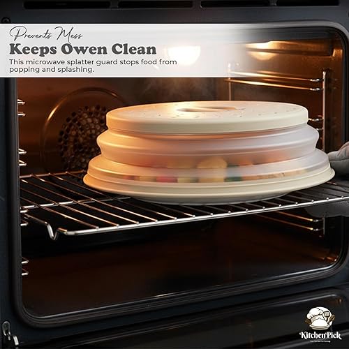Miniatura 5 de Cubierta grande para salpicaduras de microondas y alfombrilla de silicona, tapa de placa plegable ventilada de 10 pulgadas y tapete de cocina