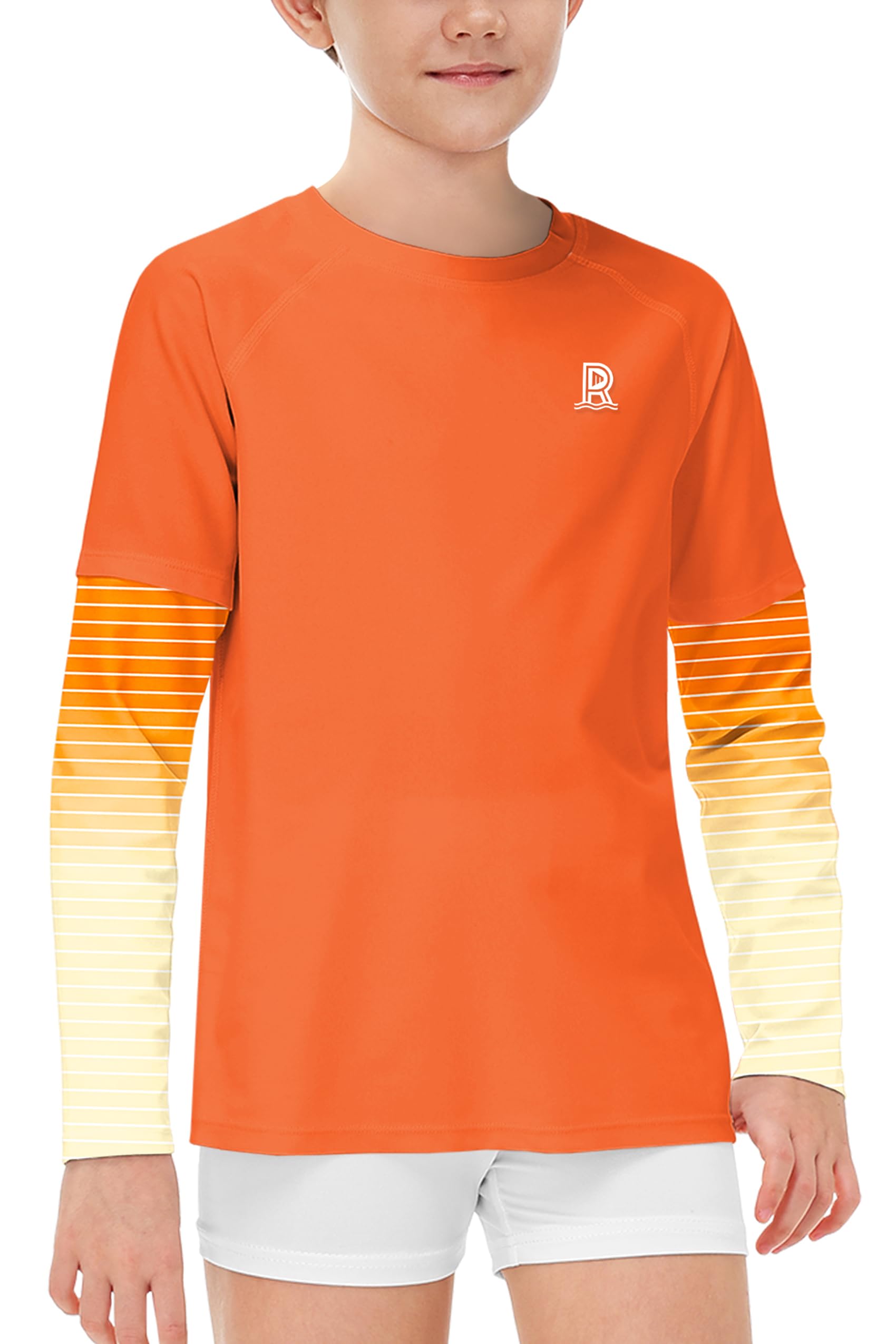 Remimi Unisex Kids Rash Guard SPF 50+ Long Sleeve Sun Shirt Athletic Fishing Shirts 3-12 Years