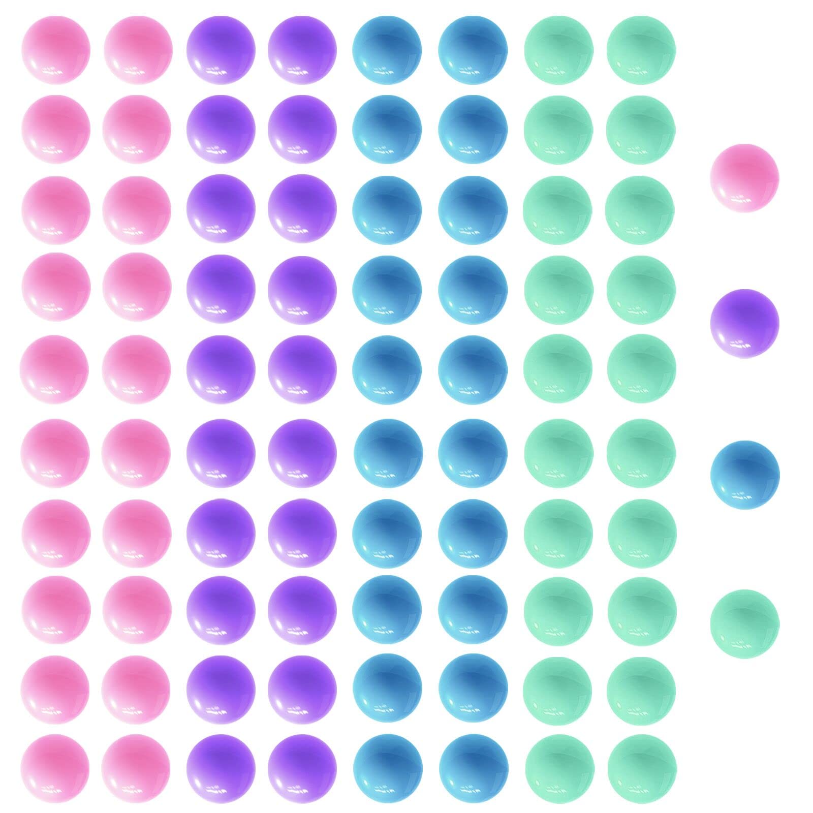 Hotusi 80Pcs Game Replacement Marbles Balls Compatible with Hungry Hungry Hippos(4 Colors)