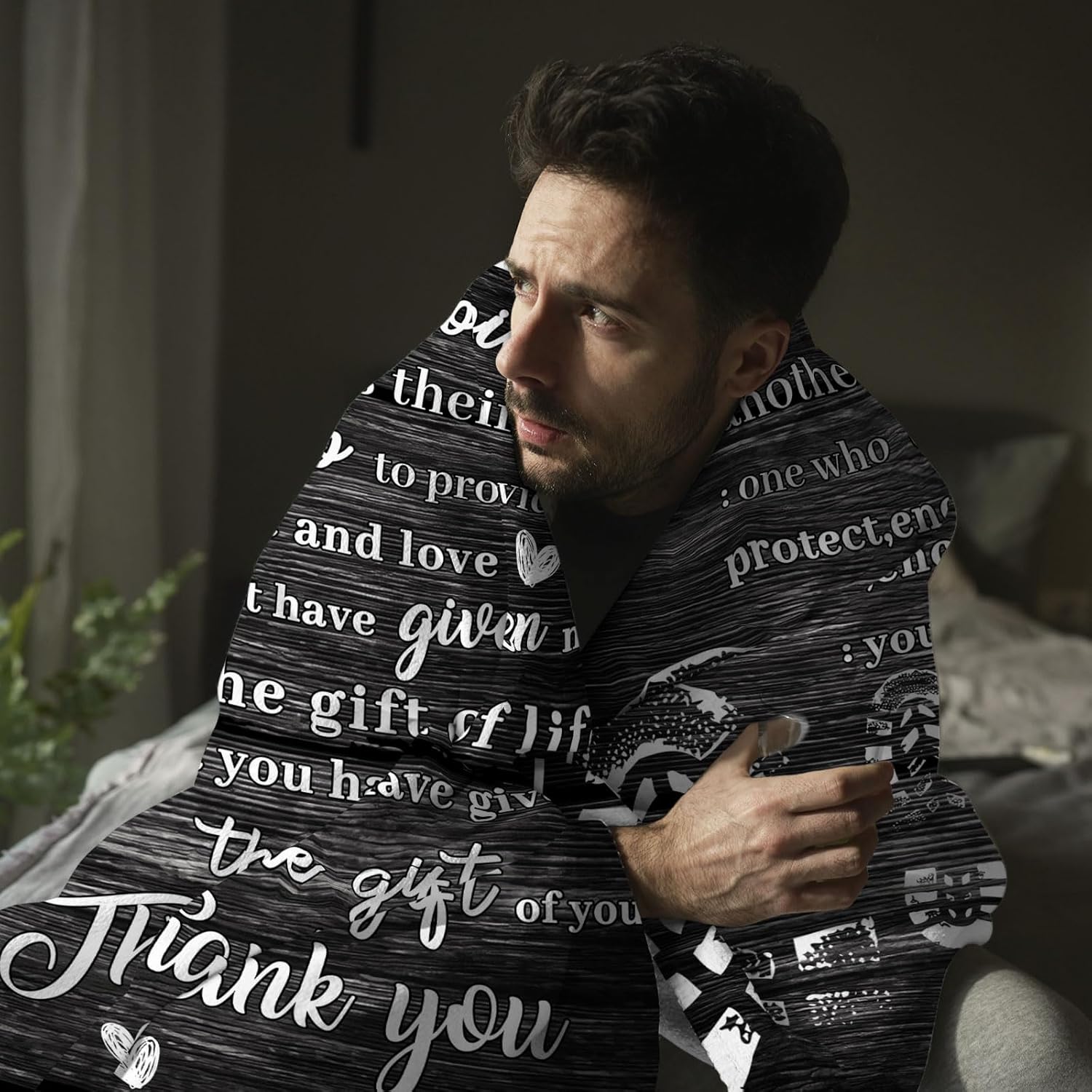 Stepped Up Dad Blanket to My Bonus Dad Father Daddy Throws Gifts for Fathers Day Birthday 50x60 in