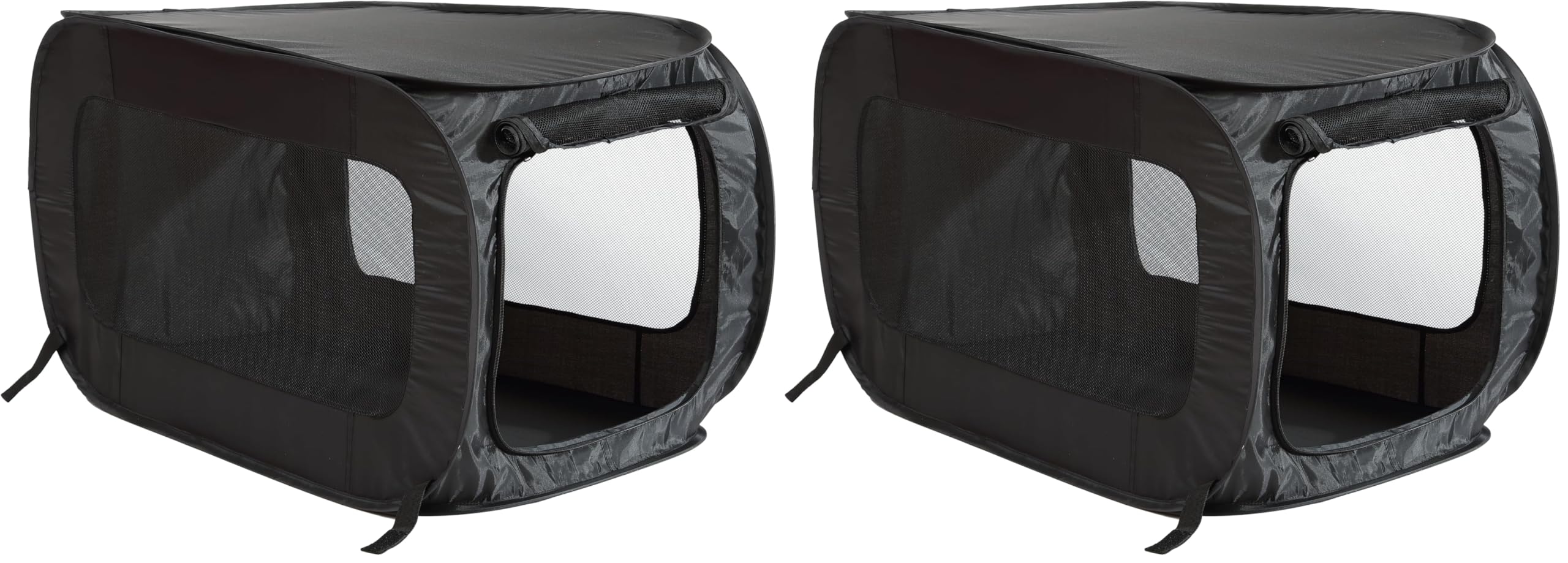 Beatrice Home Fashions Taşınabilir, Katlanabilir, Açılır Seyahat Evcil Hayvan Kulübesi, 61 cm U x 42 cm G x 40 cm Y, Siyah (2 paketi)
