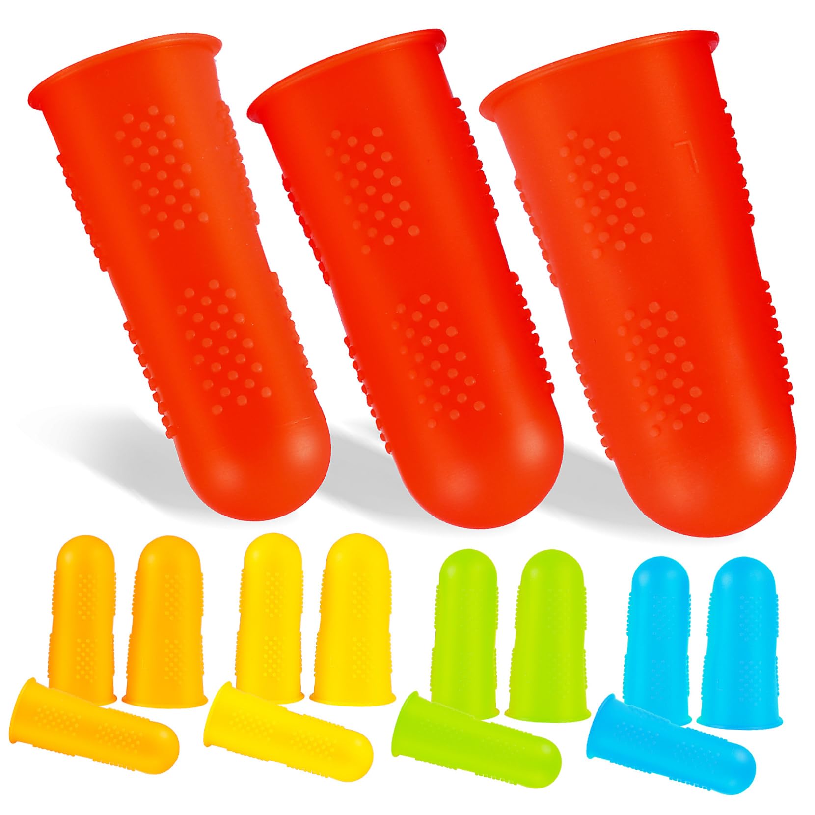 MOLUCKFU Silicone Finger Protectors Set 15 Pcs for Knitting Sewing Boys and Girls Crafts Glue Support