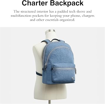 Coach Men's Charter Backpack in Denim, Indigo Denim