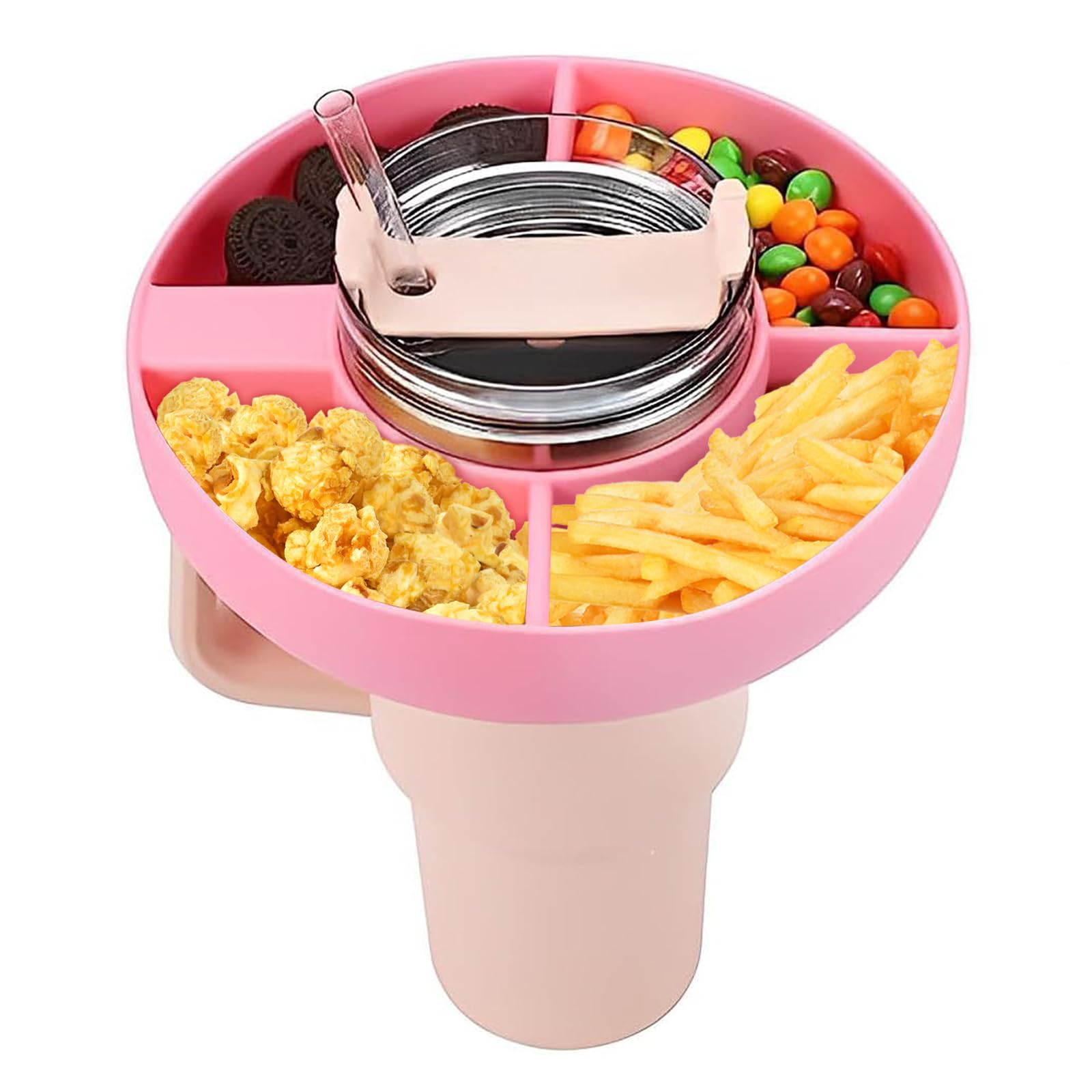 XPEX Piatto Snack Divisorio Con Coperchio Per Stanley Cup 40 Oz – PortaFrutta E Snack A Scomparti Per Auto, Casa E Ufficio - 2