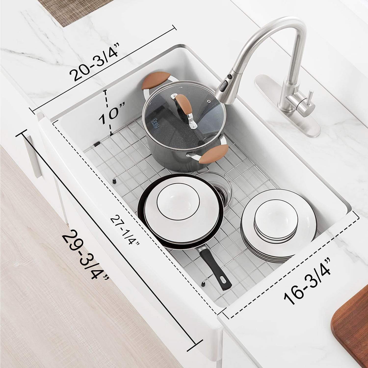 Black Friday Sale 2022 CELAENO 30 Inch White Farmhouse Sink, Fireclay Porcelain Single Bowl Apron front Kitchen Sink, White Kitchen Sink with Protective Bottom Grid and Strainer Best Deal CELAENO 30 Inch White Farmhouse Sink, Fireclay Porcelain Single Bowl Apron front Kitchen Sink, White Kitchen Sink with Protective Bottom Grid and Strainer