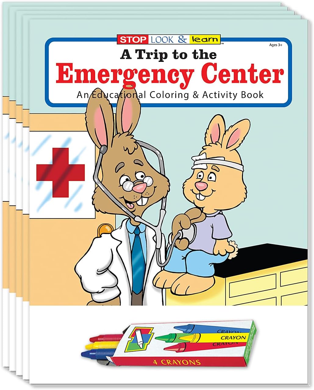 ZOCO – Emergency Room (ER) Coloring Books for Kids (50 Bulk Pack, With Crayons) – Learn About Hospitals, Doctors & Nurses – Educational Activity Book for Hospital Visits