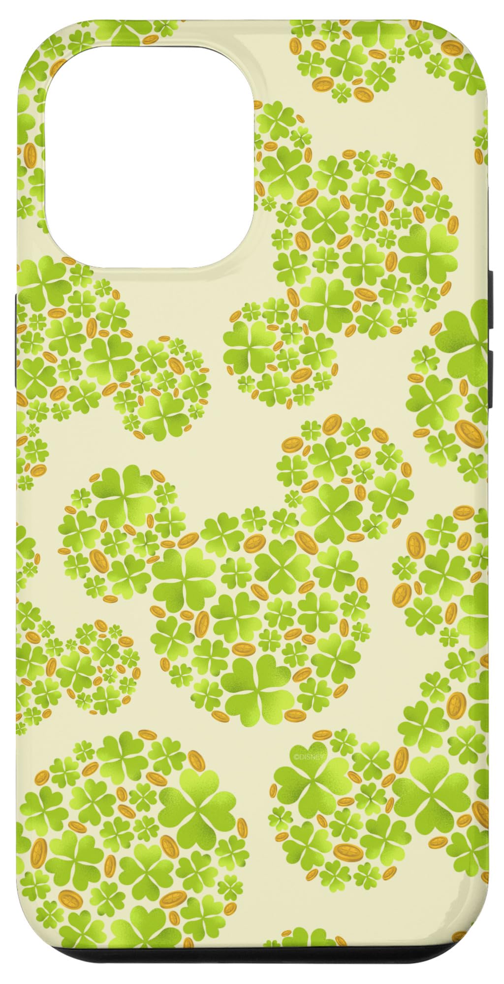 Coque iPhone 12 Pro Max Mickey Disney trèfle vert pour protéger votre smartphone avec style.