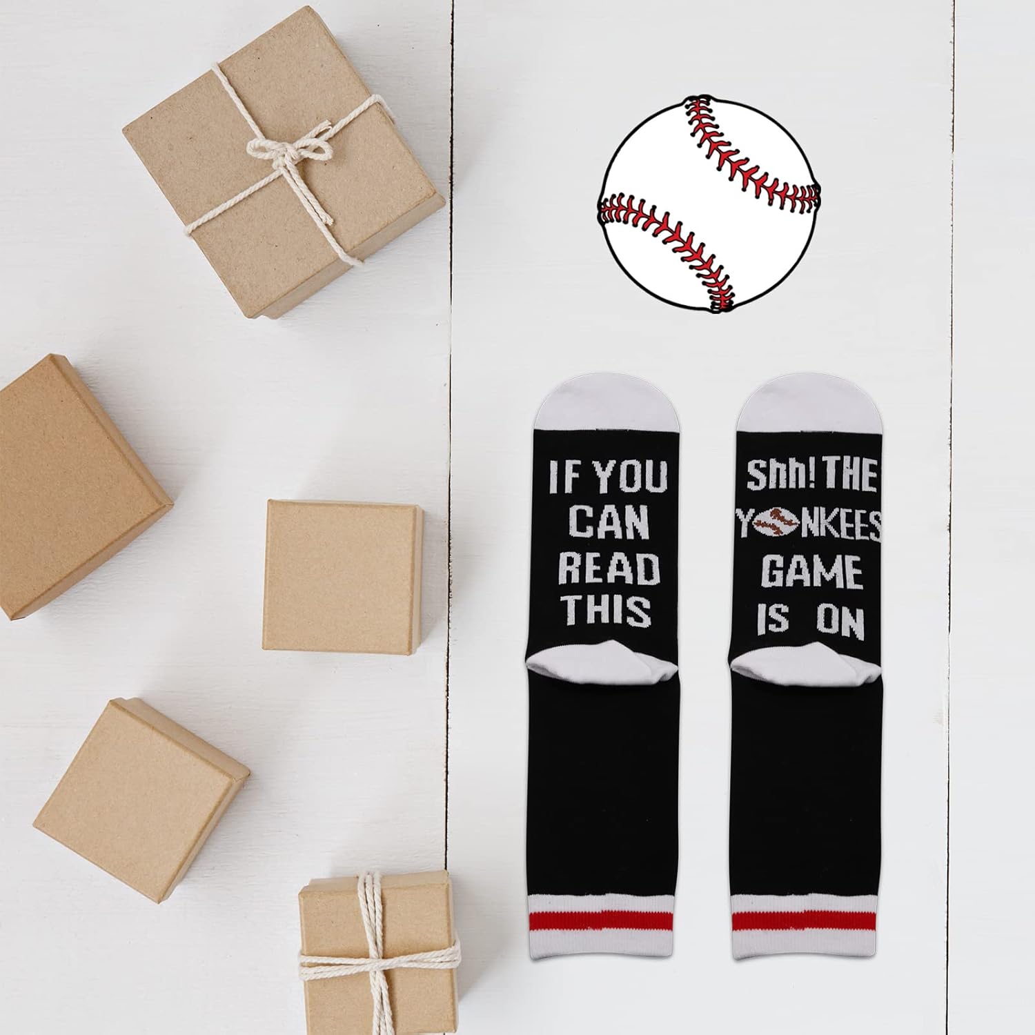 GJTIM 2Pairs Baseball Socks Birthday Game Day Gift IF You Can Read This Shh The Game Is on Baseball Team Fans Players Gift - Image 6