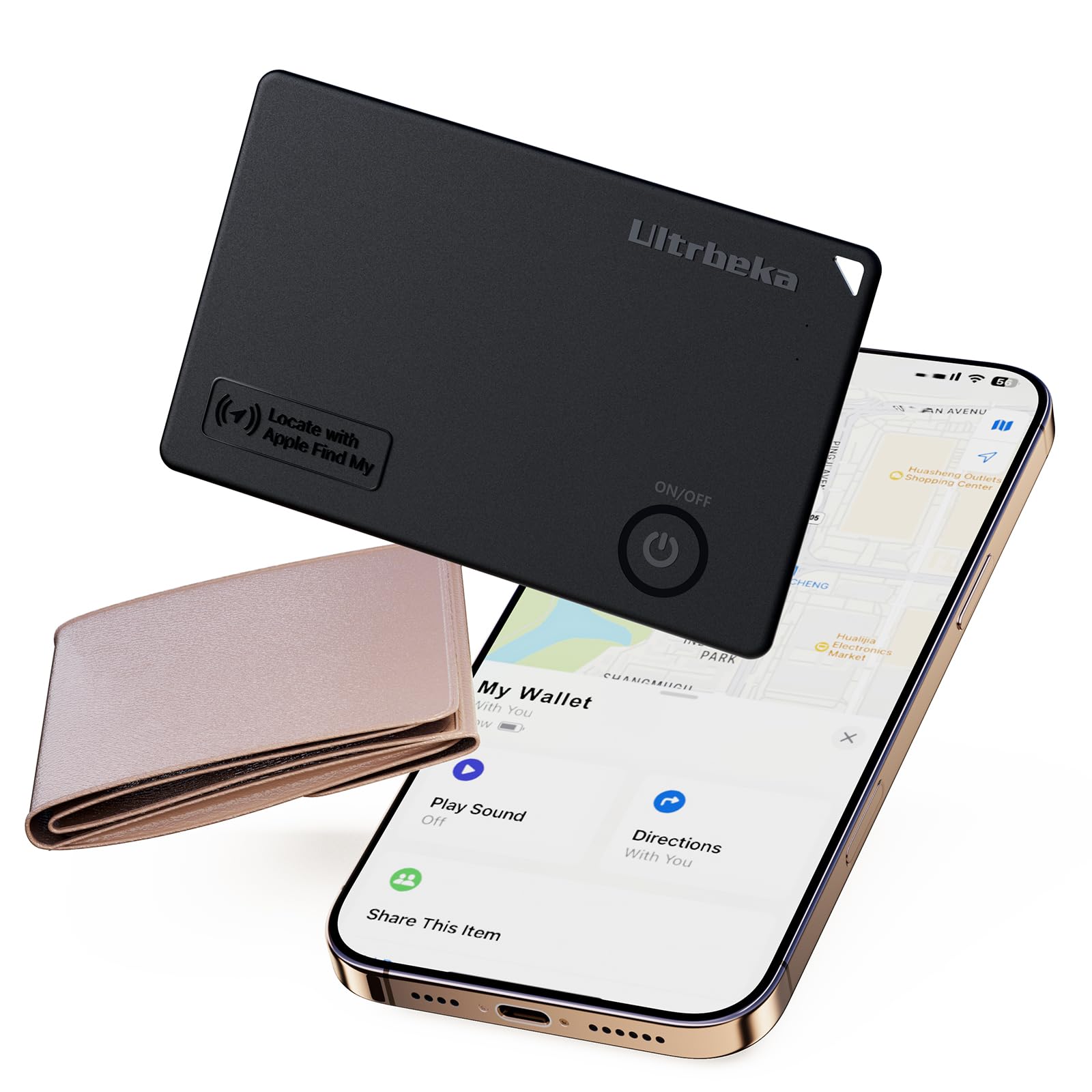 Ultra-Thin MFi Certified Wallet Tracker Compatible with Apple Find