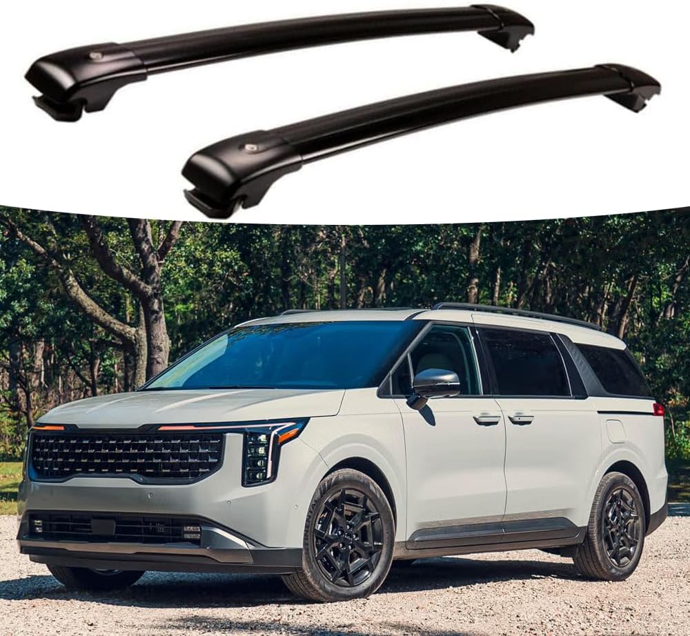 Crossbars Fits for KIA Carnival 2021 2022 2023 2024 2025 2026 Cross Bar Roof Rack Rail Luggage Cargo Carrier Adjustable Lockable Black