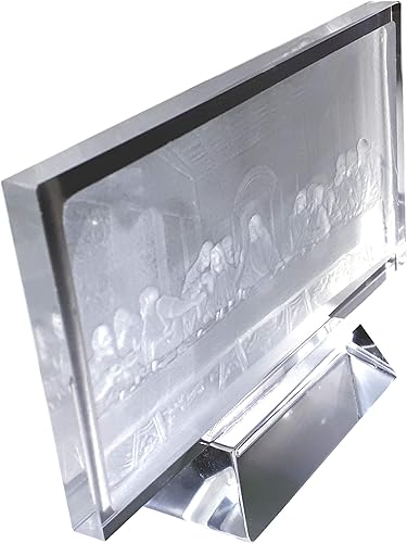 Miniatura 8 de La última cena, arte hecho a mano de escultura de placa de cristal de cristal, estatuilla de estatuilla, regalo de cristal creativo, esculpido
