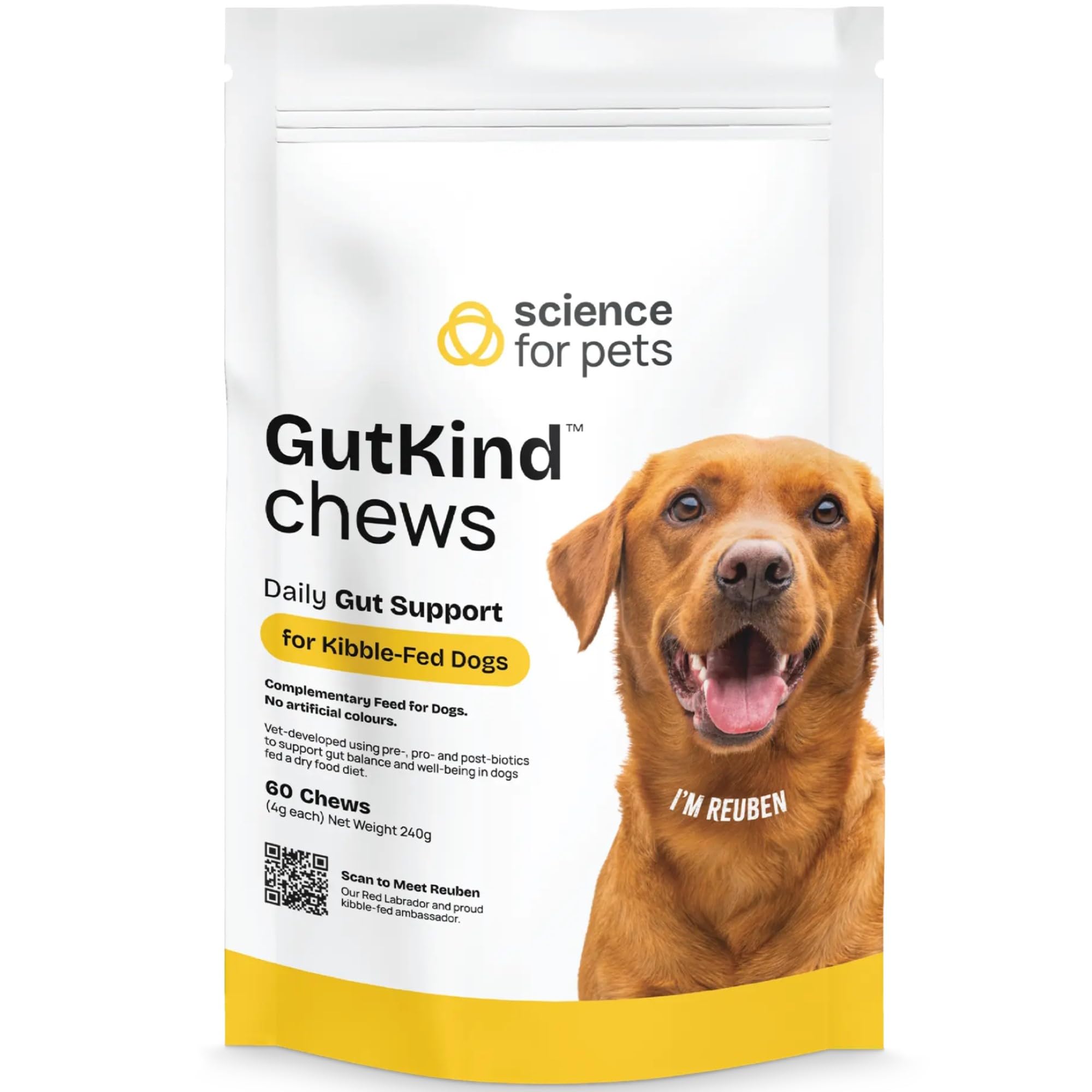 GutKind Chew for Dogs Fed Kibble Diets - Single Pack - 60 Chews