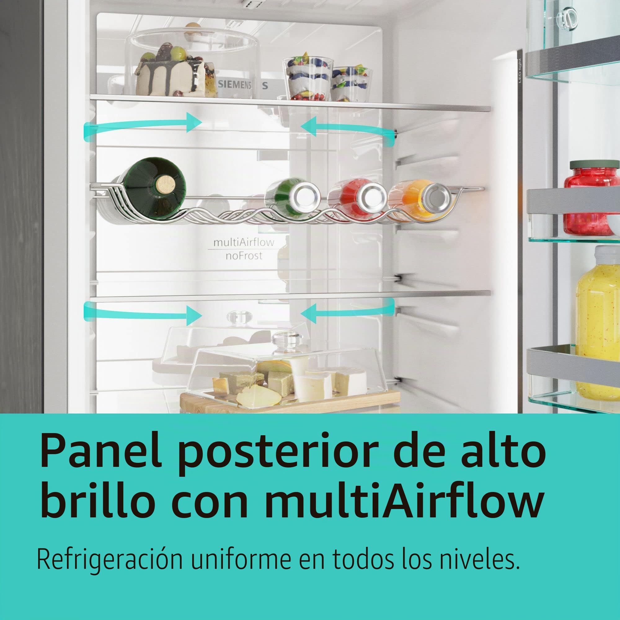 SIEMENS KG36NXWDF iQ300 Frigorífico y congelador Combinado, 186 x 60 cm, 237 L de refrigeración + 119 L de congelación, hyperFresh frescor más Largo, no más descongelación, superCooling –