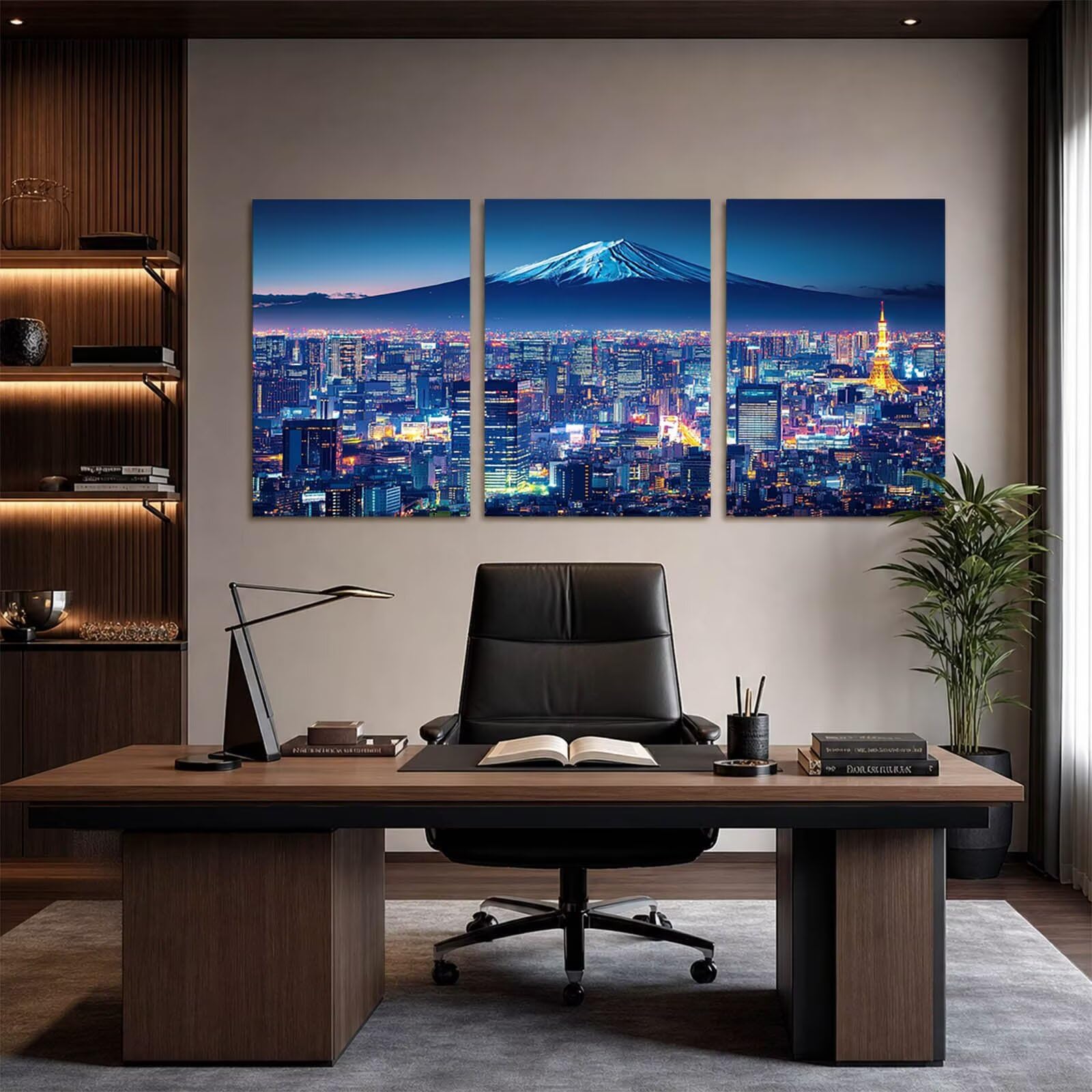 3-pak Mount Fuji diamentowe zestawy artystyczne dla dorosłych, Tokyo Night View Diamond Painting, kryształowe zestawy artystyczne dla dorosłych, malowanie według numerów, 40 x 60 cm x 3, stras, haft