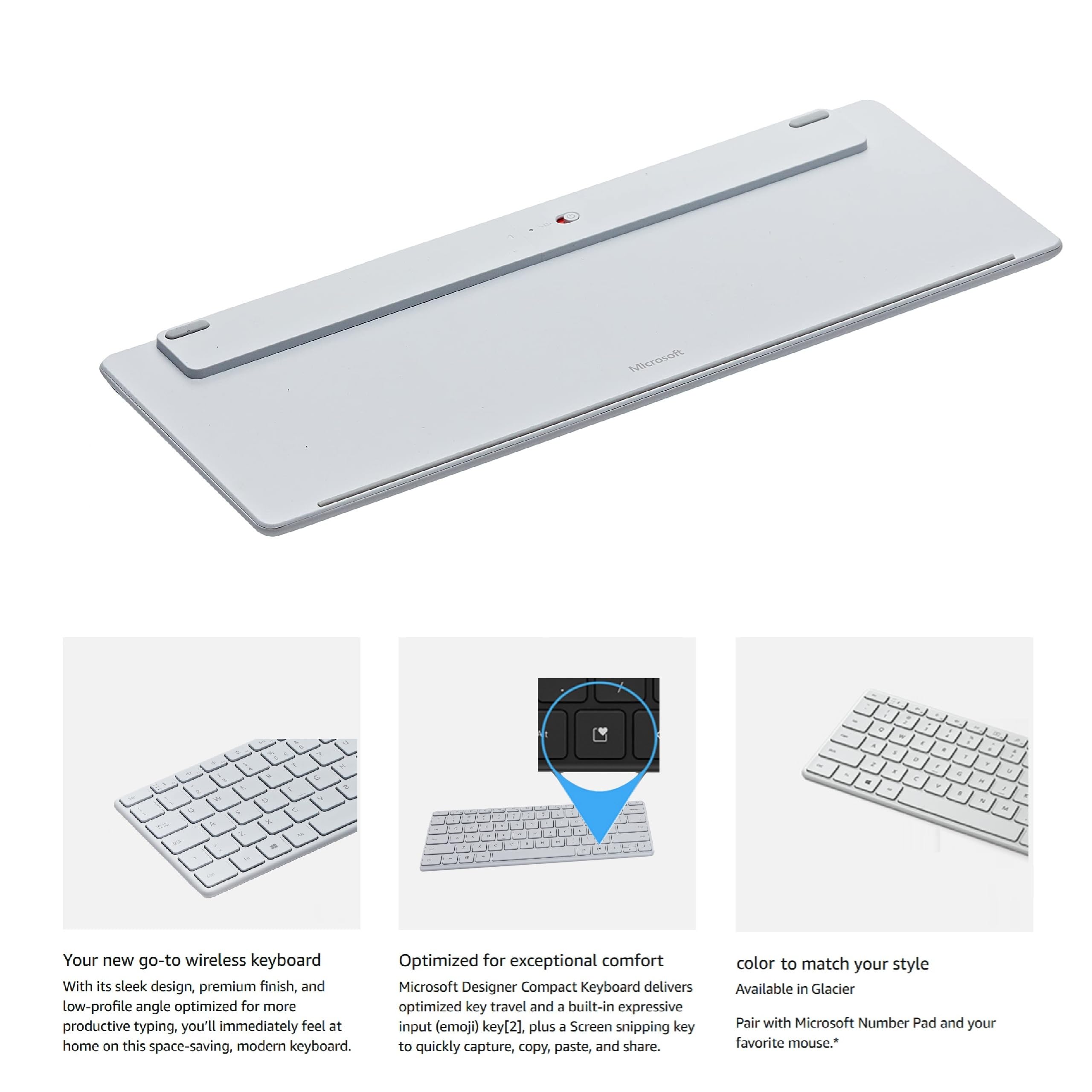 Amazon.com: Microsoft Designer Compact Keyboard Ultra-Slim