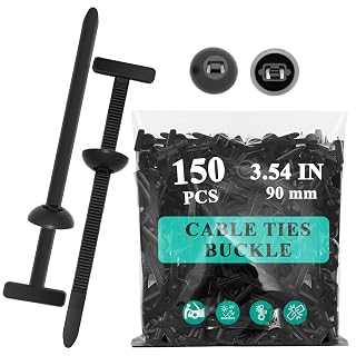 150Pcs Nylon Universal Cable Tie Buckle - New Multifunctional Nylon Zip Ties, Heavy Duty Plastic Rivet T Zip Ties Style, for Daily Maintenance And Fixing Of Automobiles - Amazon product rated Grade A