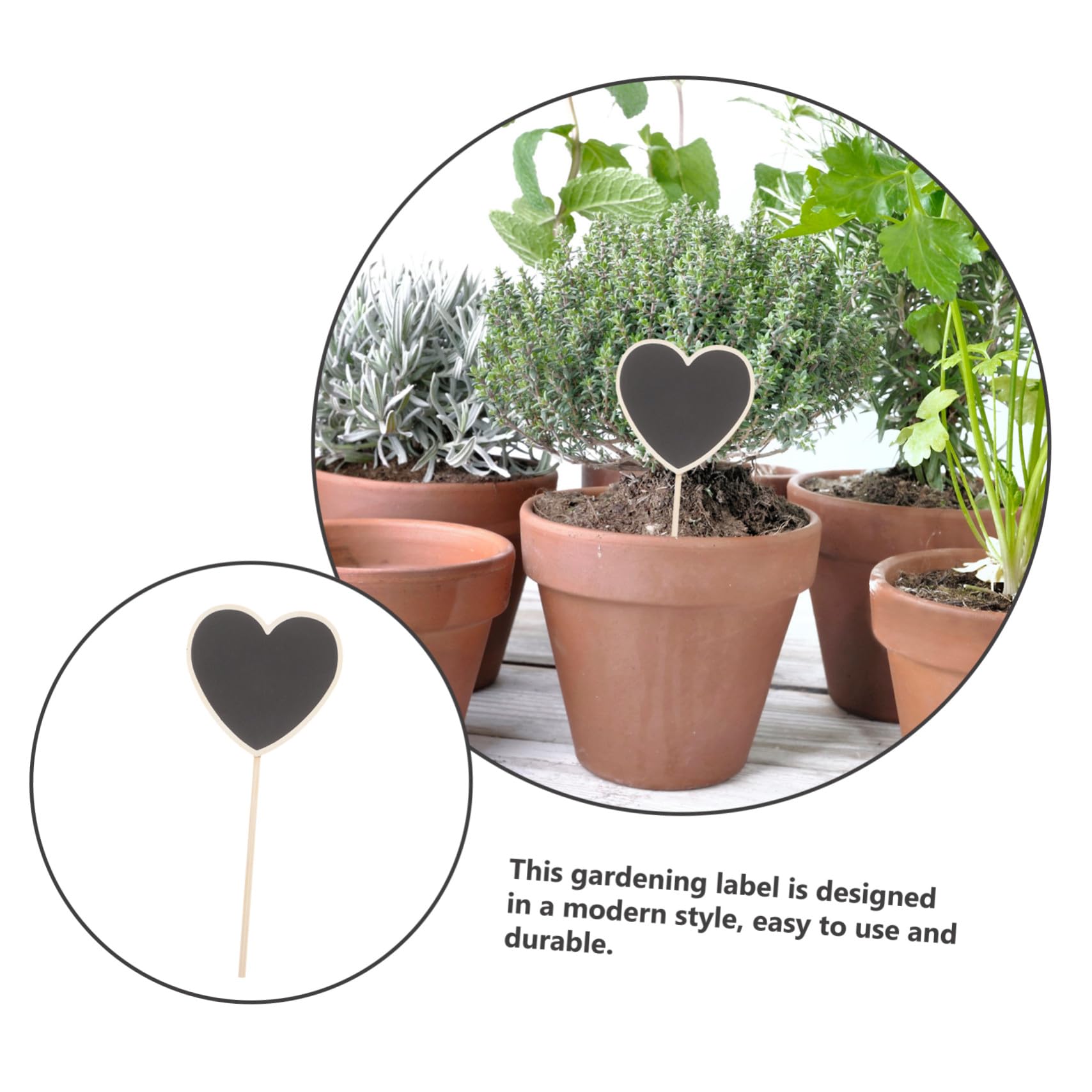 VICASKY 120 Pièces Marqueurs Jardin Forme de Cœur Étiquettes Plantes Durables Piquets Décoratifs pour Classification et Décoration Faciles à Insérer pour Jardiniers et Amateurs de Plantes